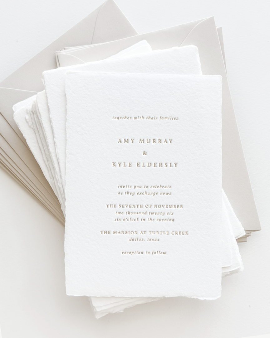 Amy Modern Letterpress Wedding Invitations