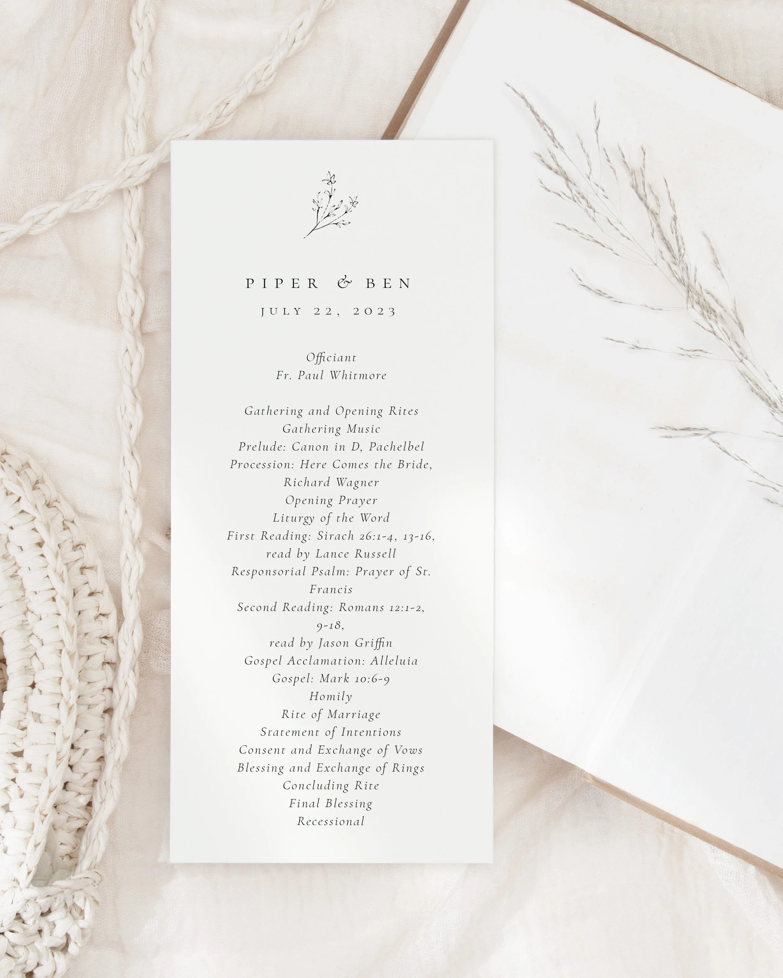 Piper Ceremony Programs