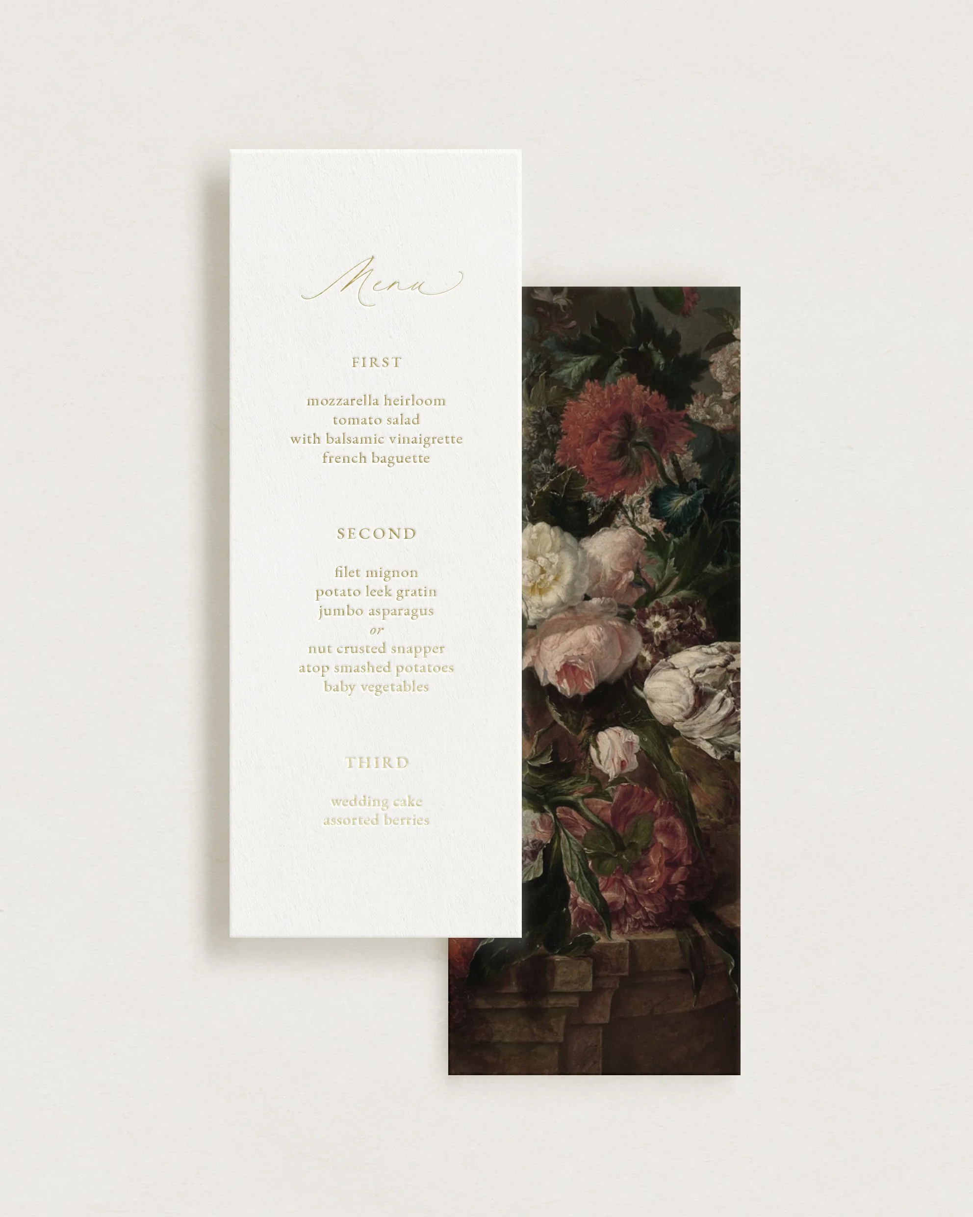 Foil Pressed Menus No. 3