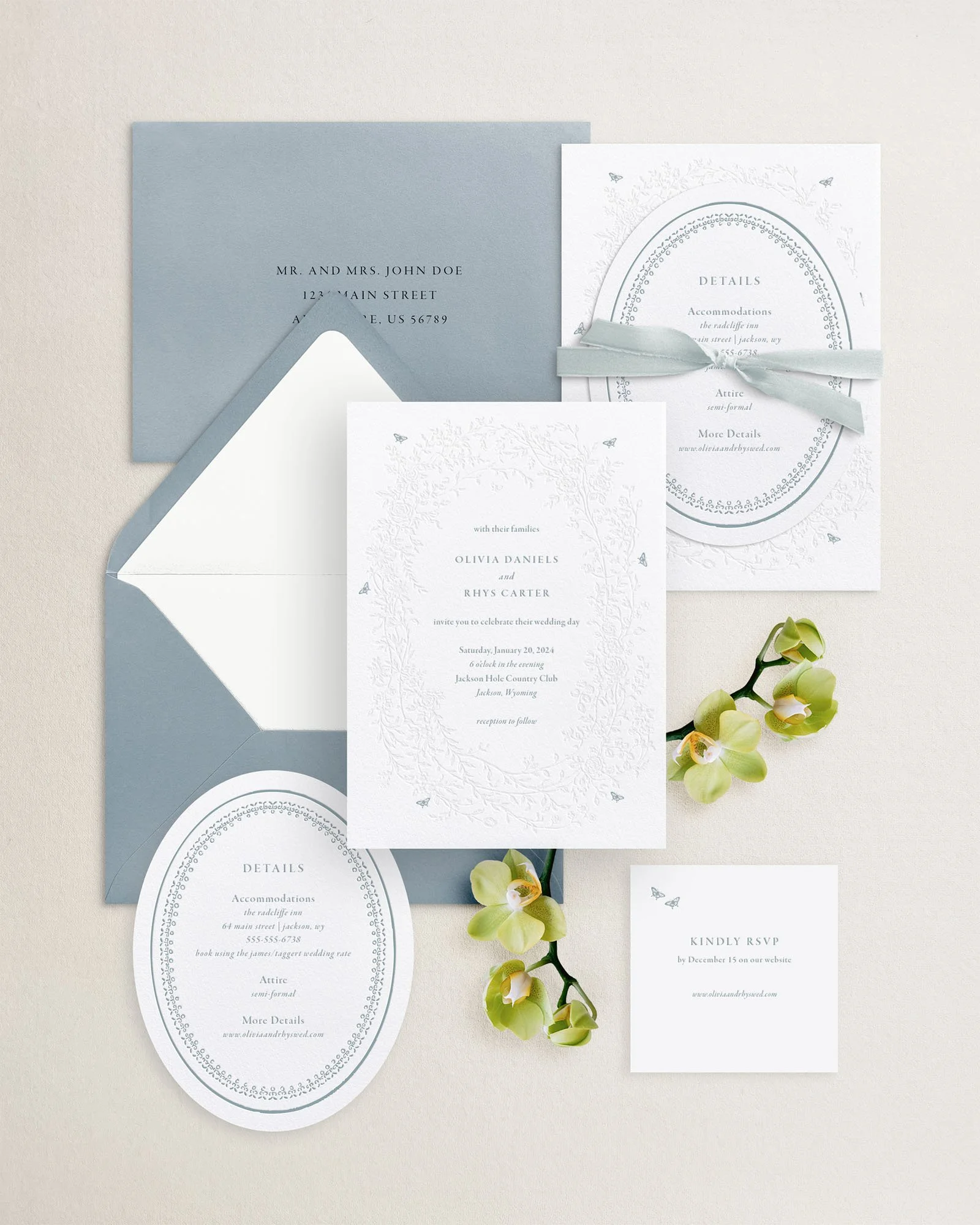 Olivia Letterpress Wedding Invitations