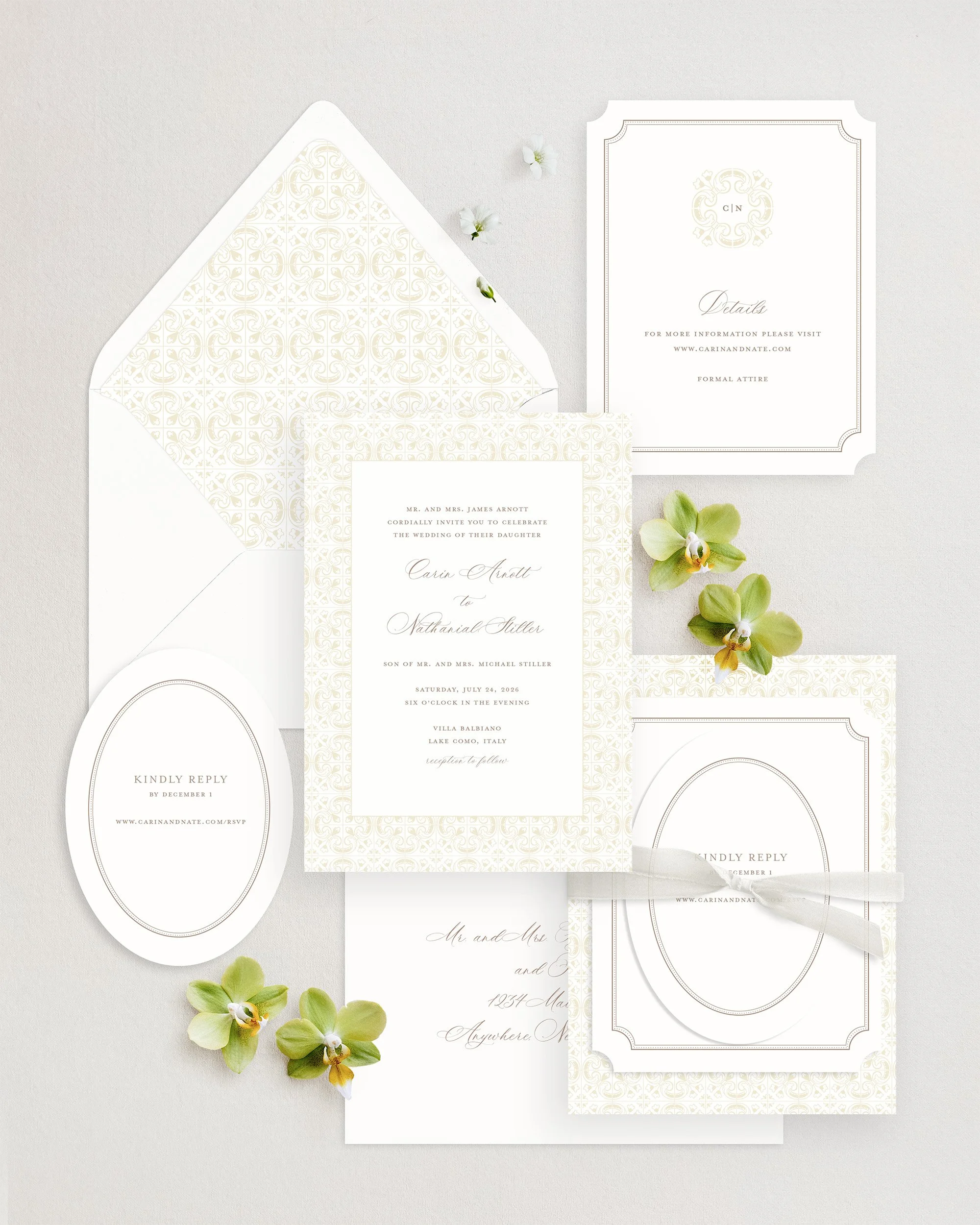 Lake Como Wedding Invitation Suite golden.jpg