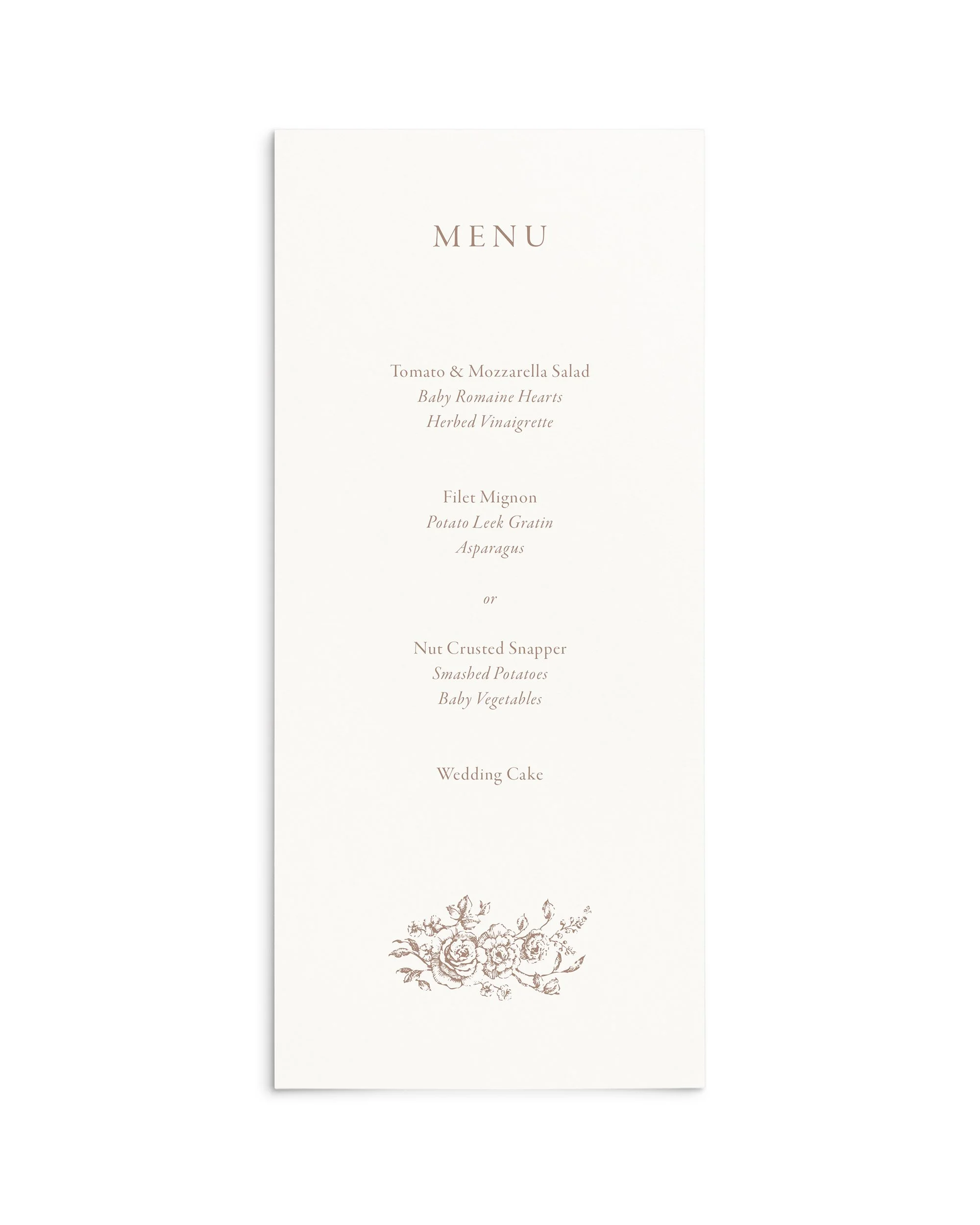 Olivia Floral Wedding Menus