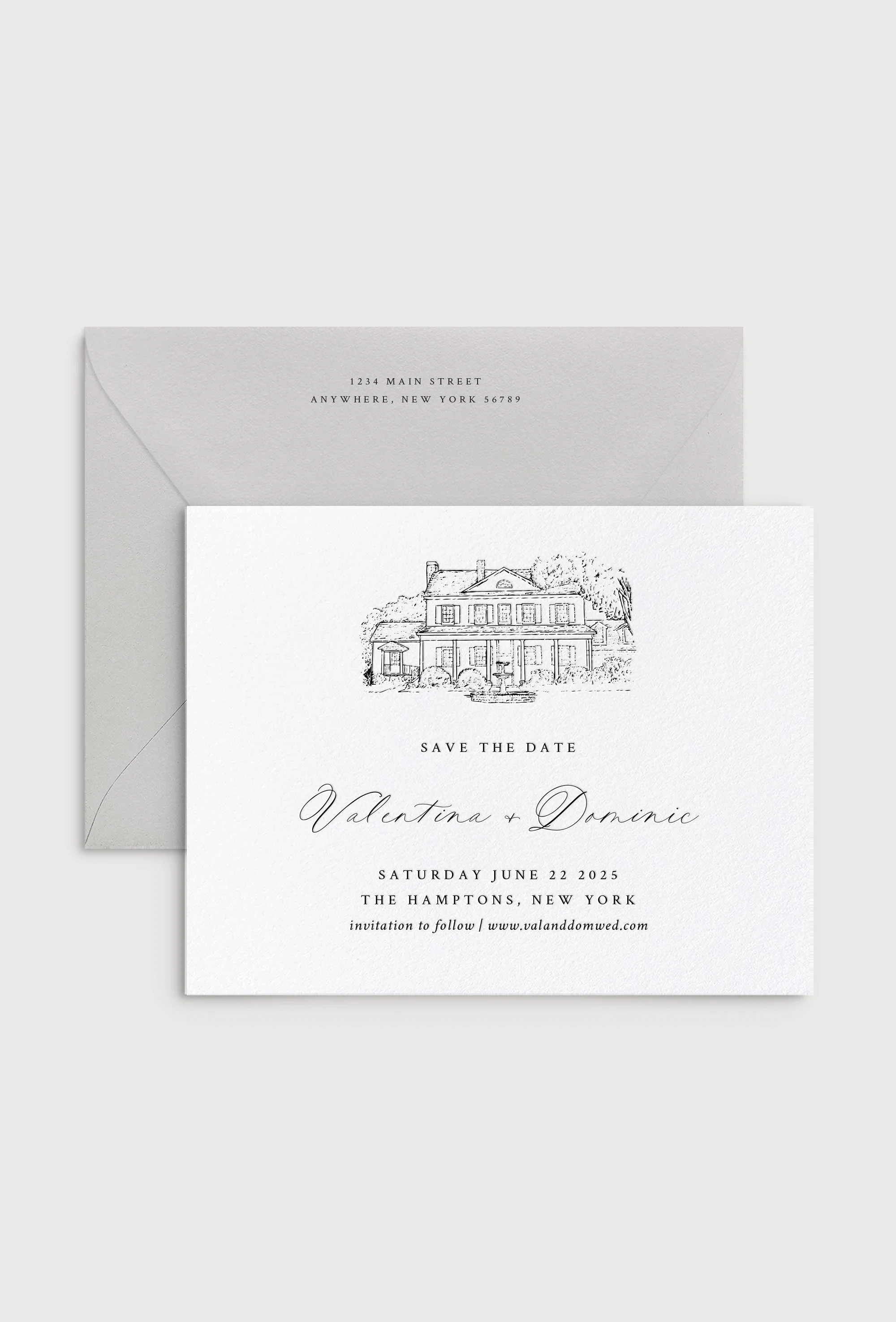 Valentina Custom Venue Illustration Save the Dates
