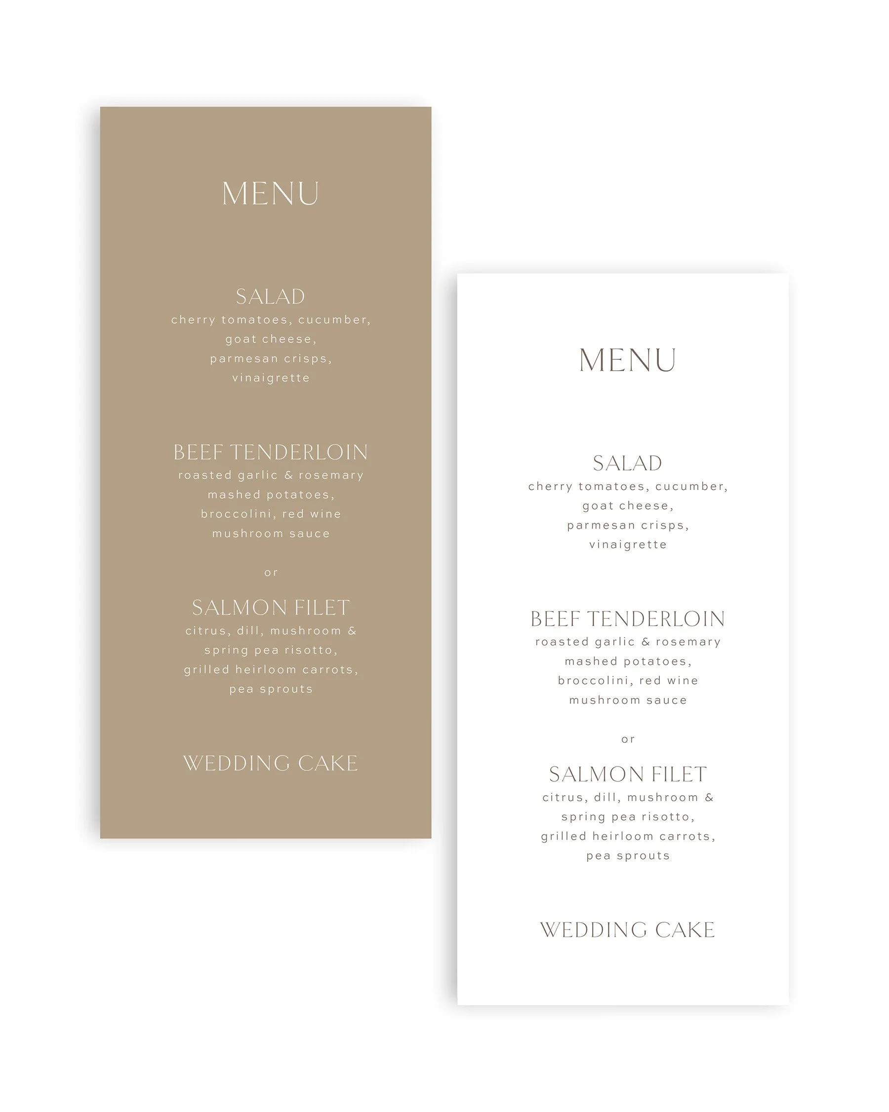 Charlotte Wedding Menus