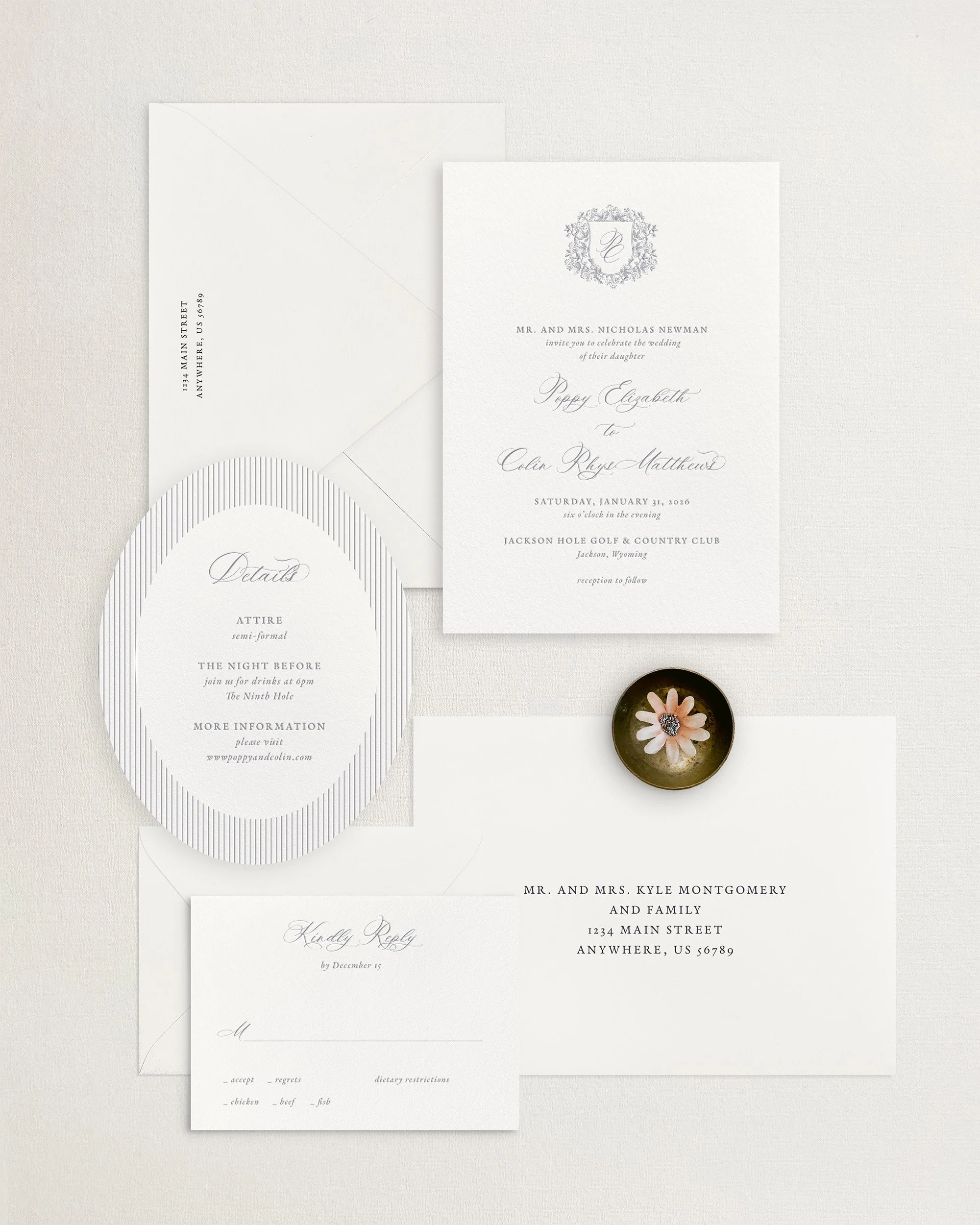 Poppy Custom Crest Wedding Invitations Lavender.jpg