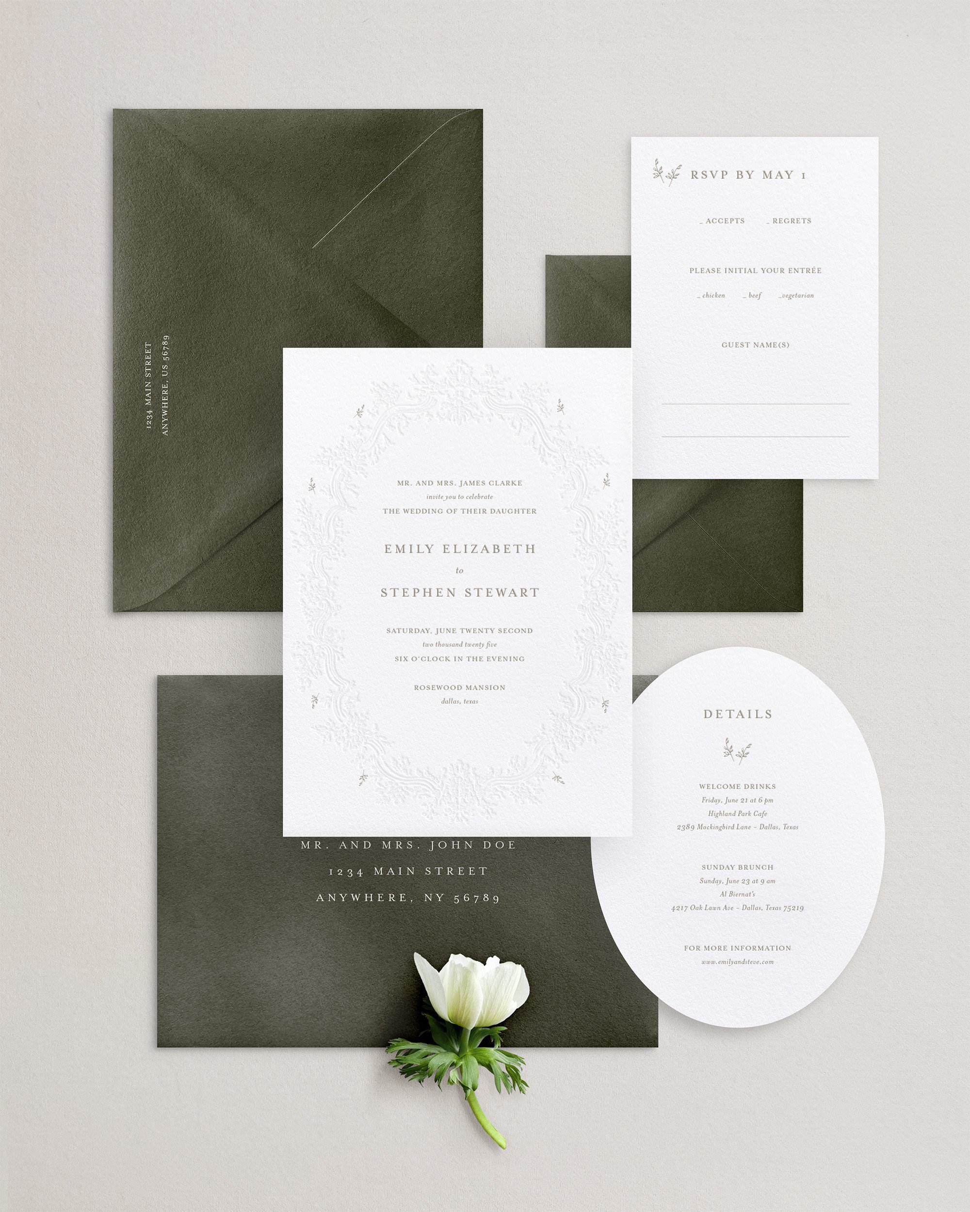 Emily Letterpress Wedding Invitations