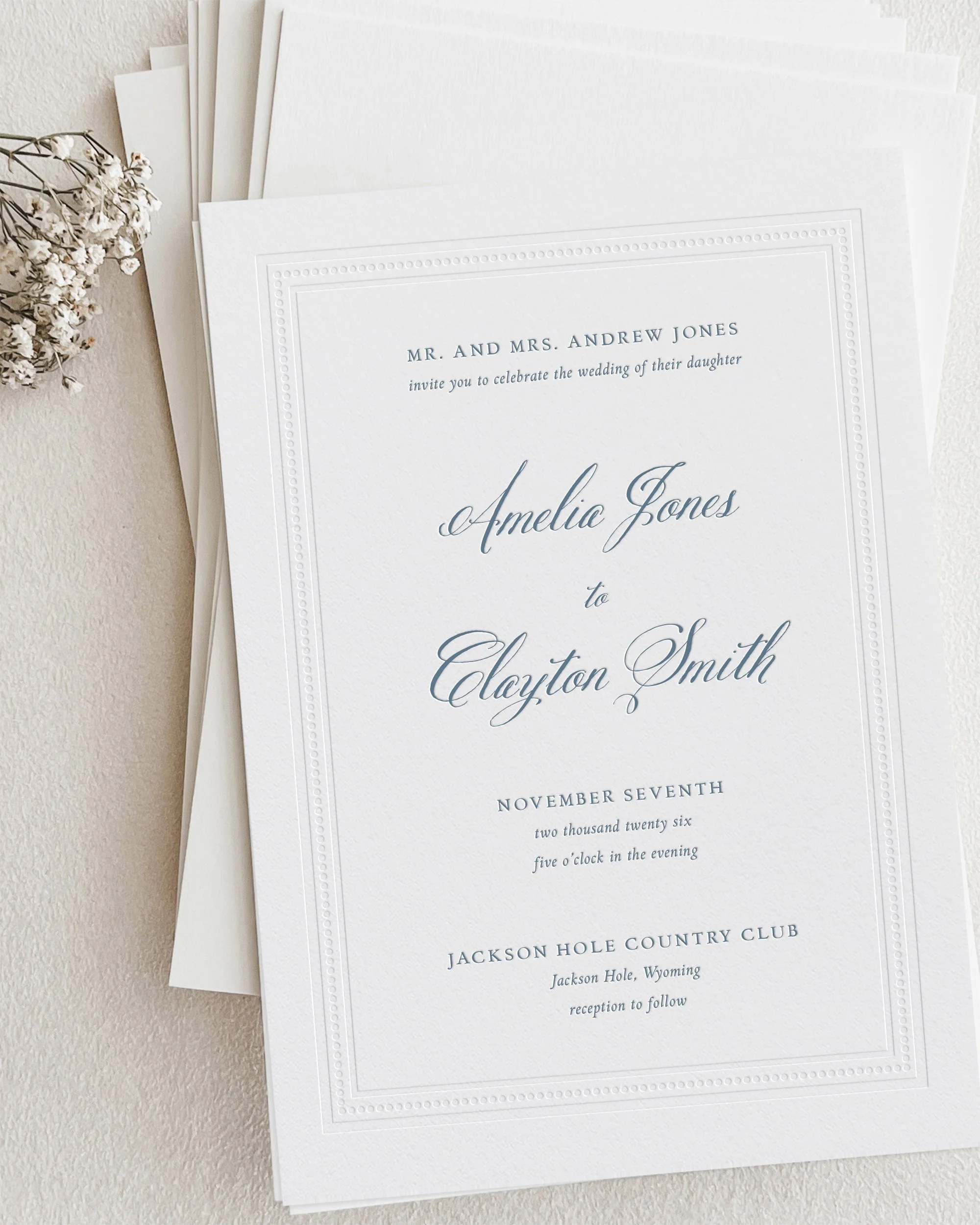 Amelia Letterpress Wedding Invitations