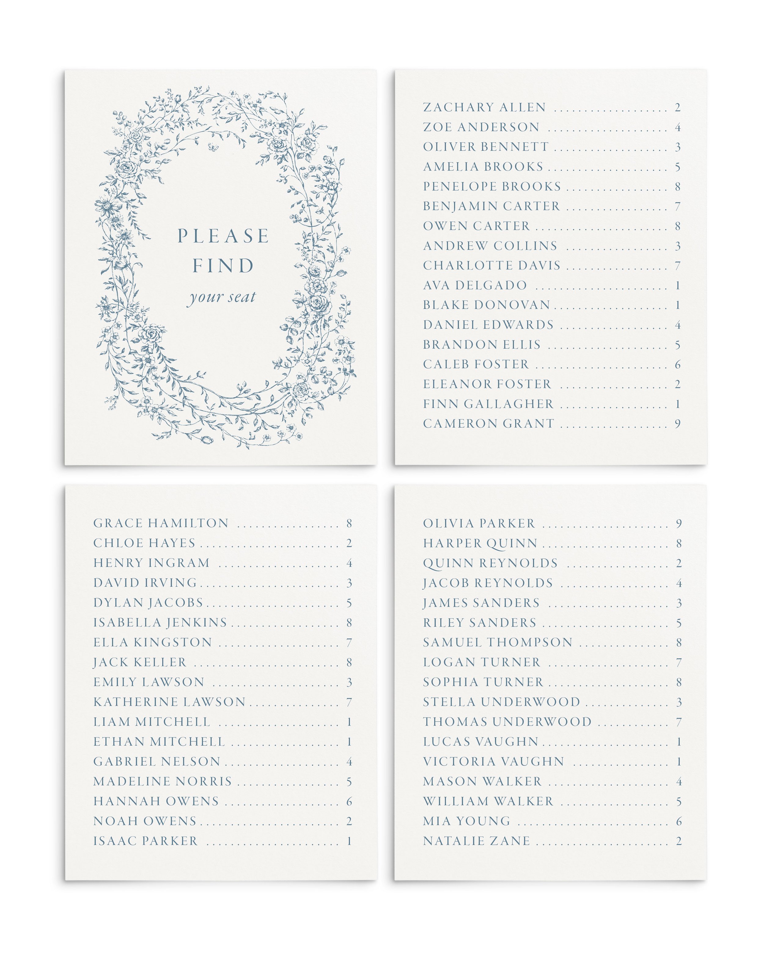 Olivia Escort Seating Cards