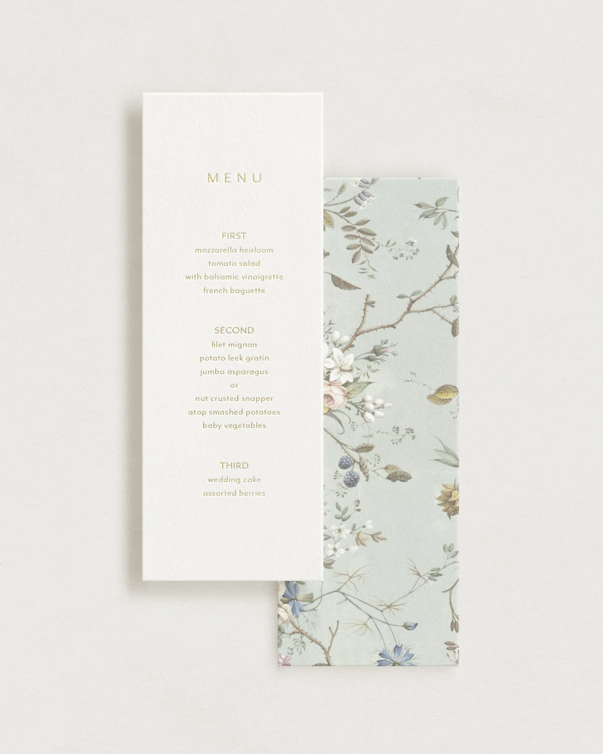 Foil Pressed Menus No. 2