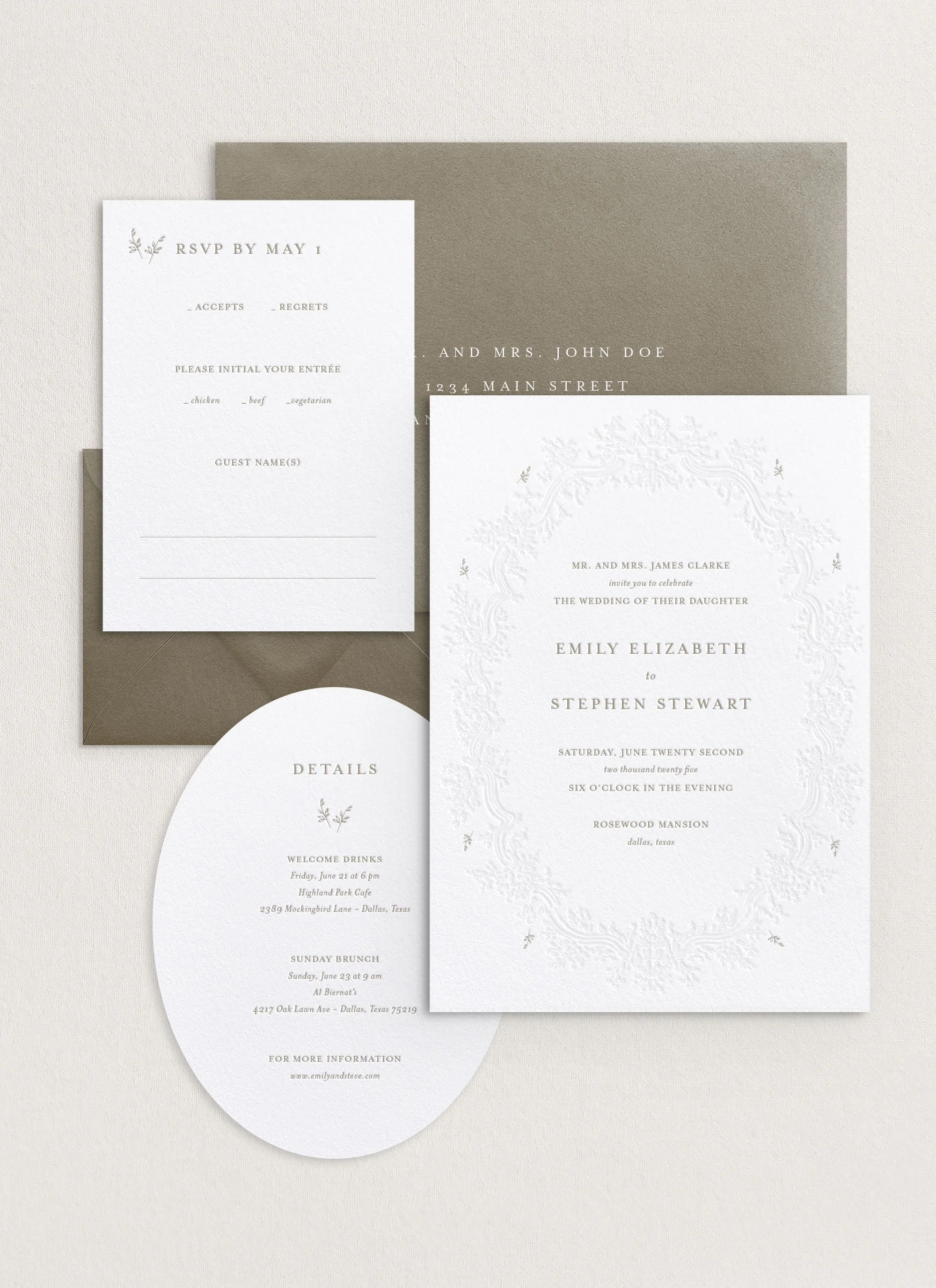 Emily Letterpress Wedding Invitations