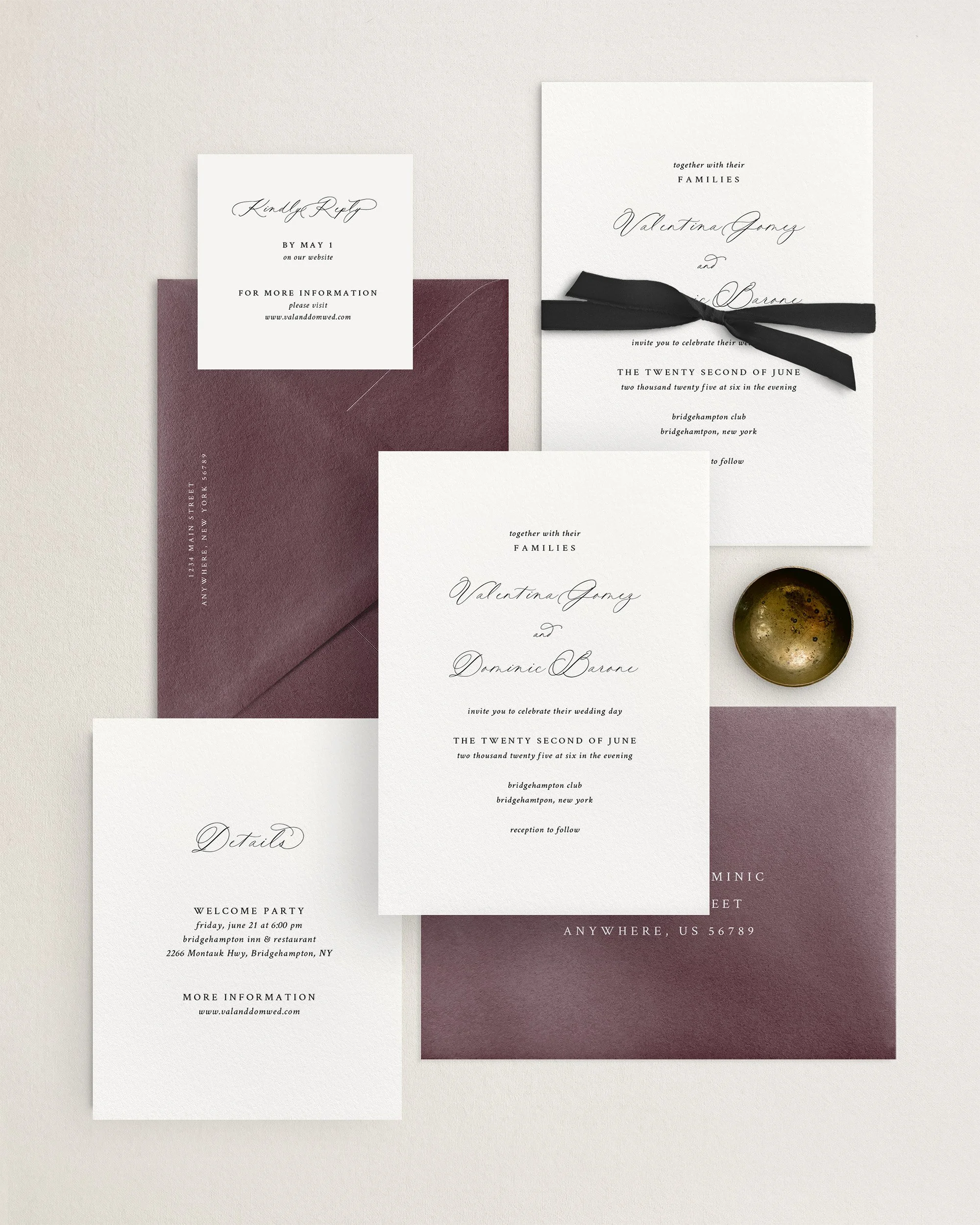 Valentina Calligraphy Wedding Invitations