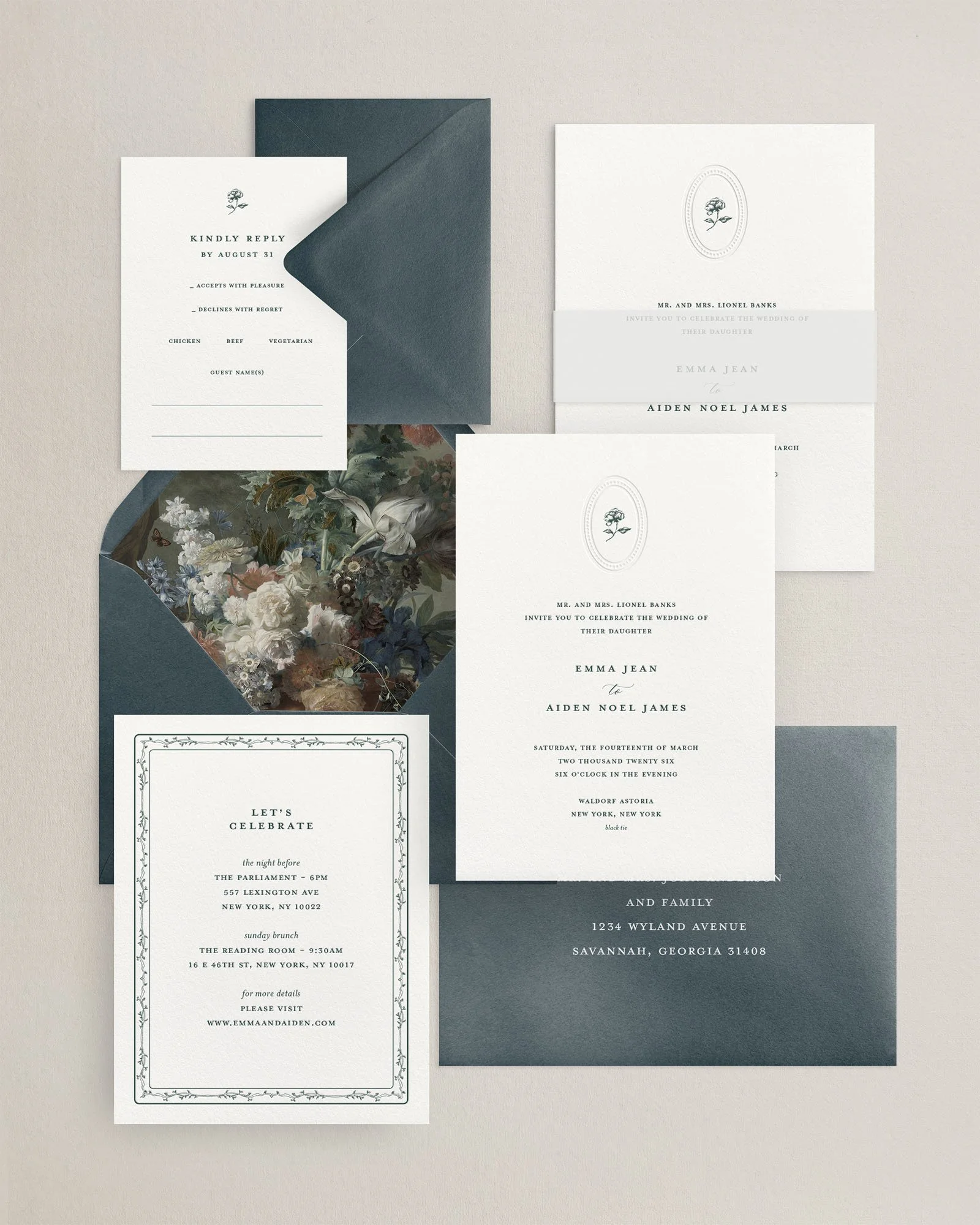 Emma Letterpress Wedding Invitations Green.jpg