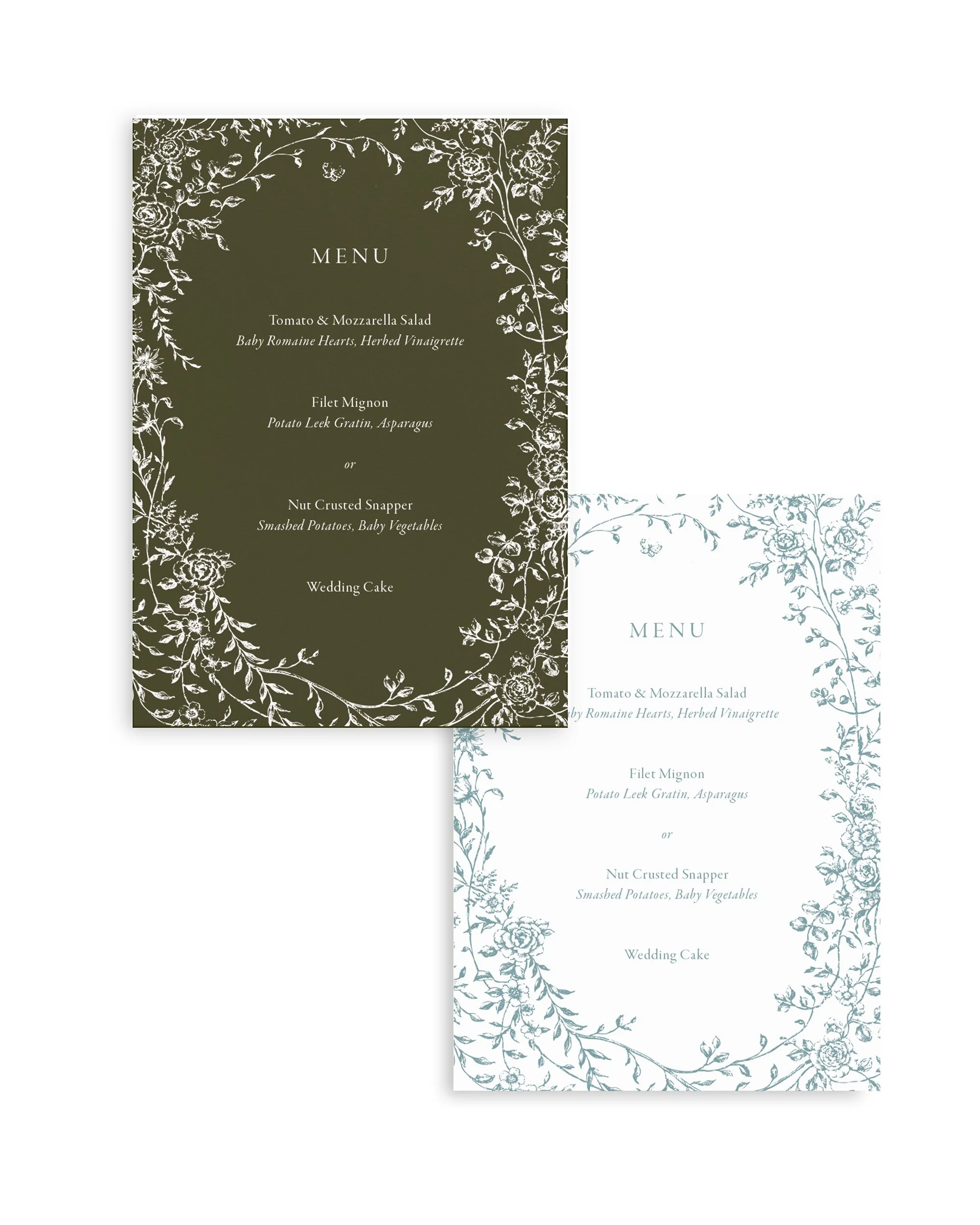 Olivia Floral Wedding Menus