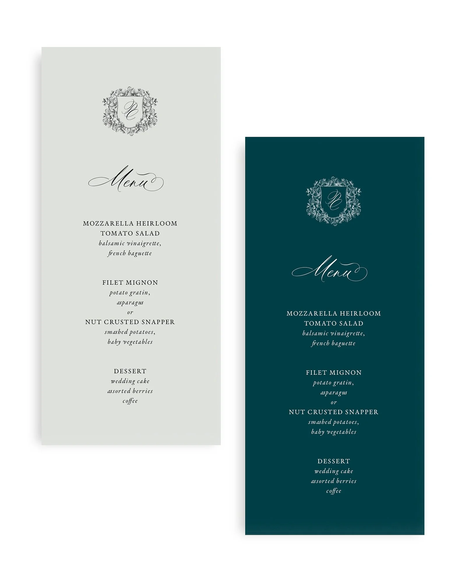 Poppy Wedding Menus