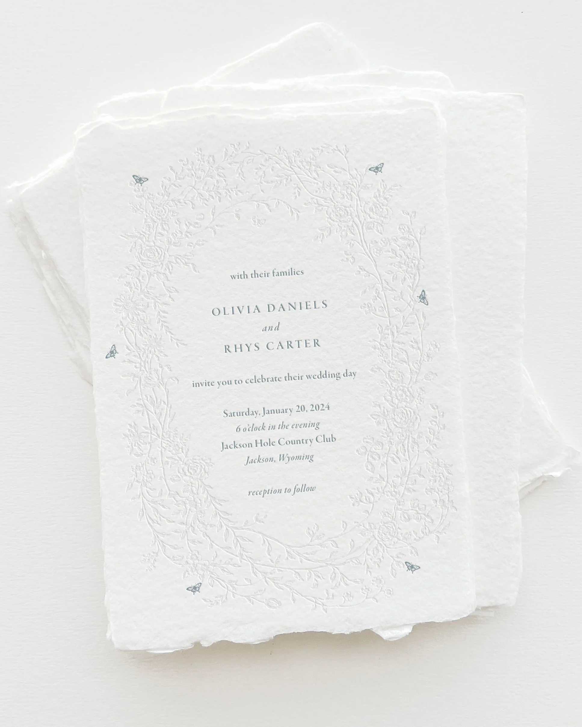 Olivia Letterpress Wedding Invitations