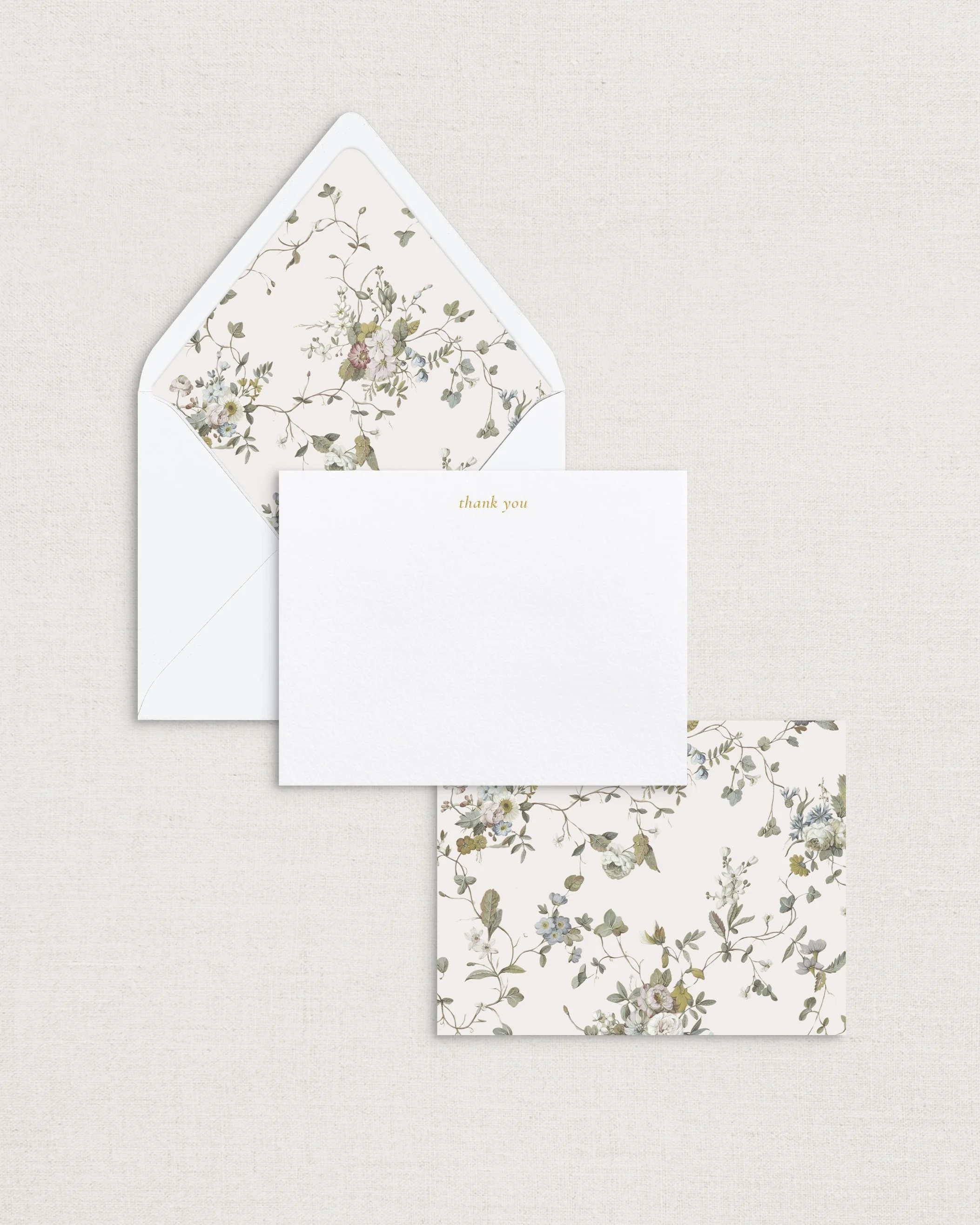 Vintage Floral Thank You Cards - Le Jardin