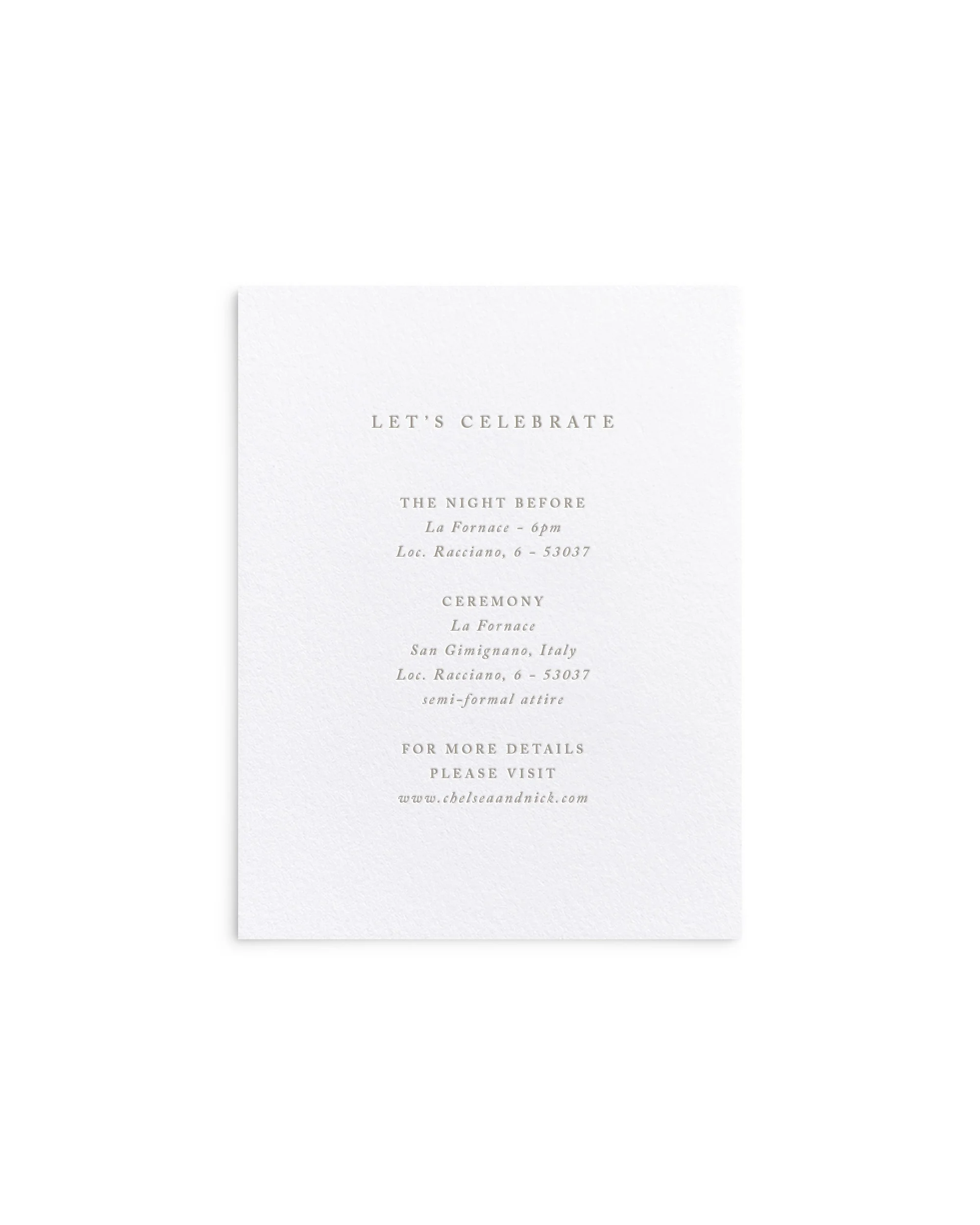 Chelsea Collection - Large Insert Card