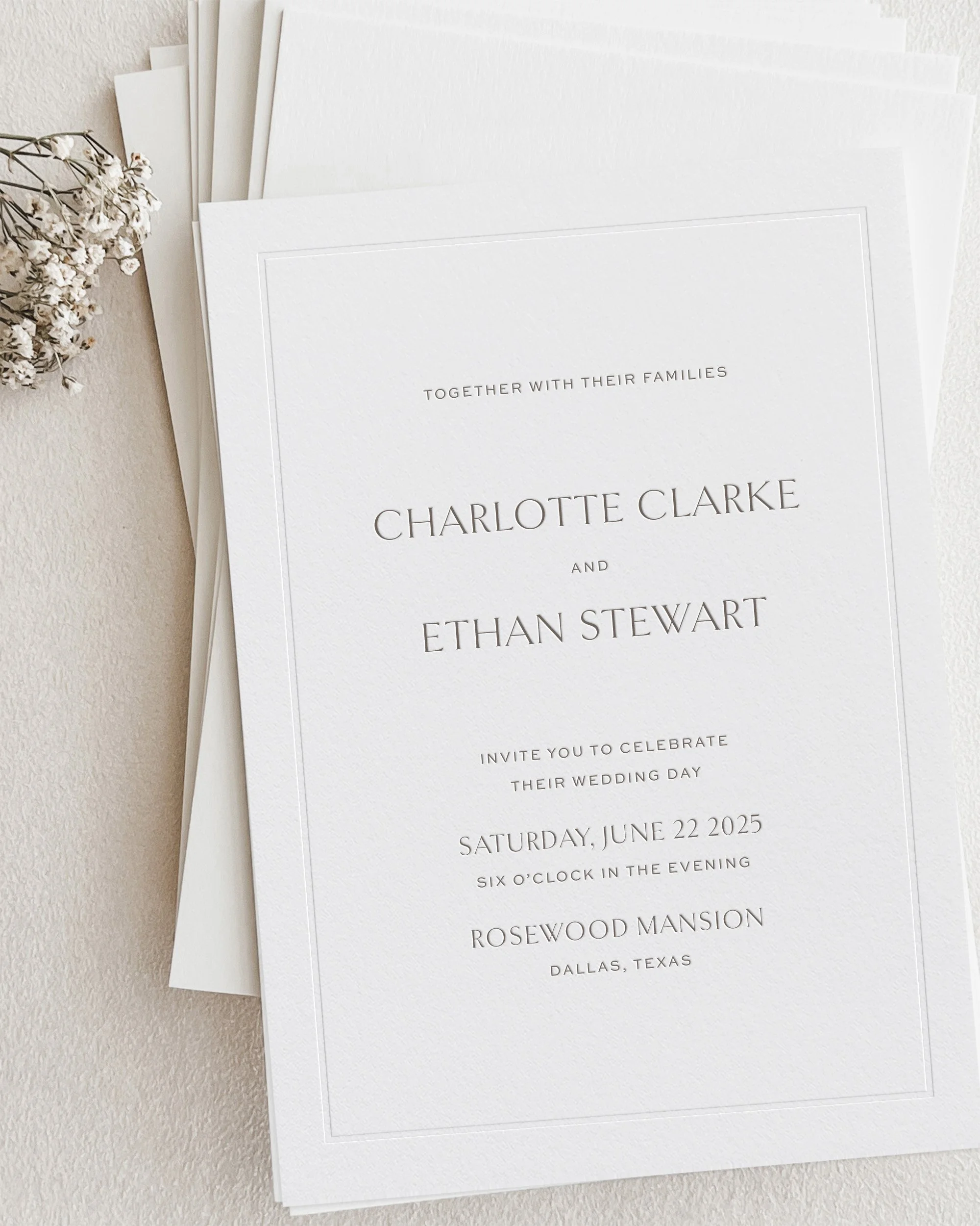 Charlotte Letterpress Wedding Invitations