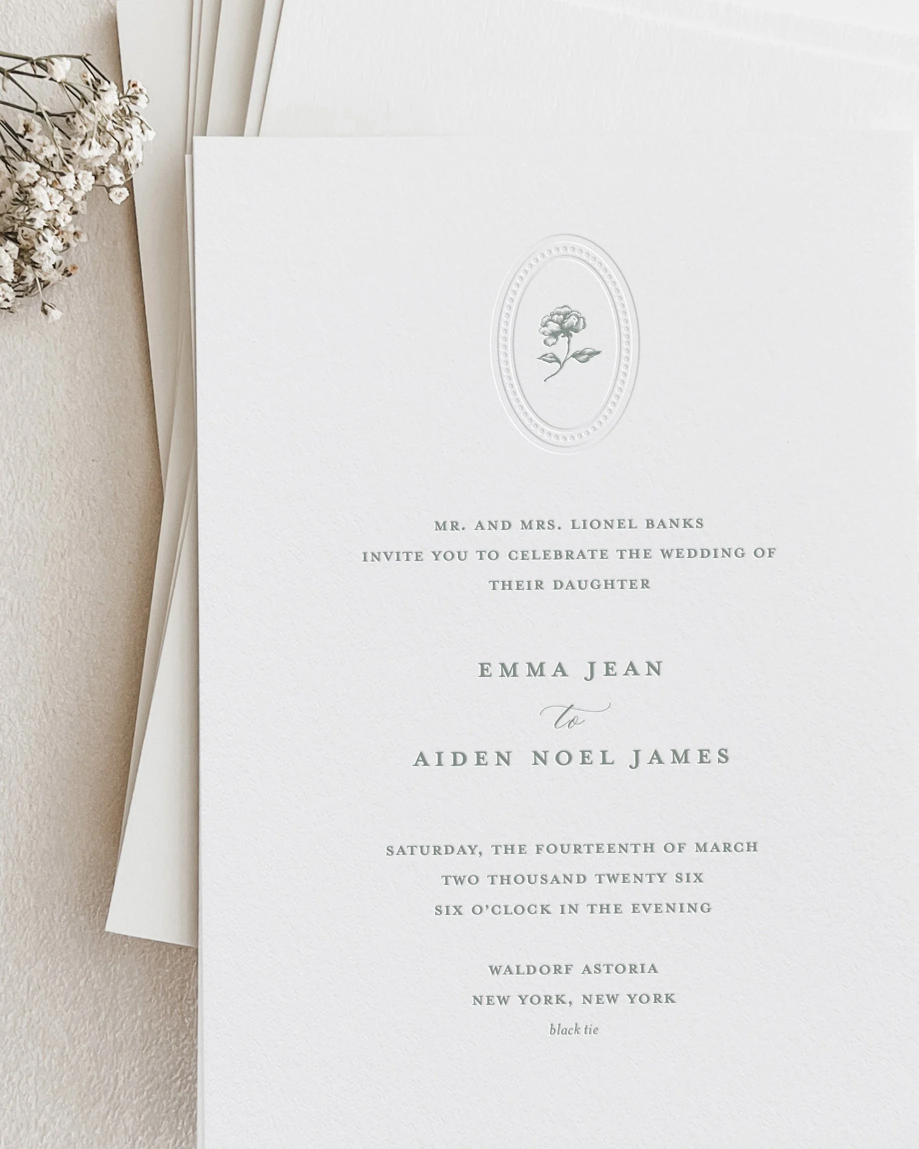 Emma Letterpress Wedding Invitations