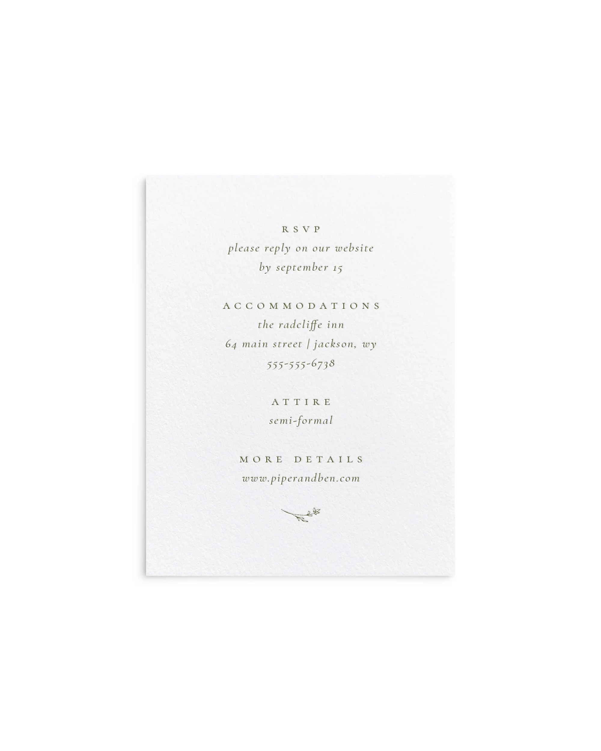 Piper Collection - Large Insert Card
