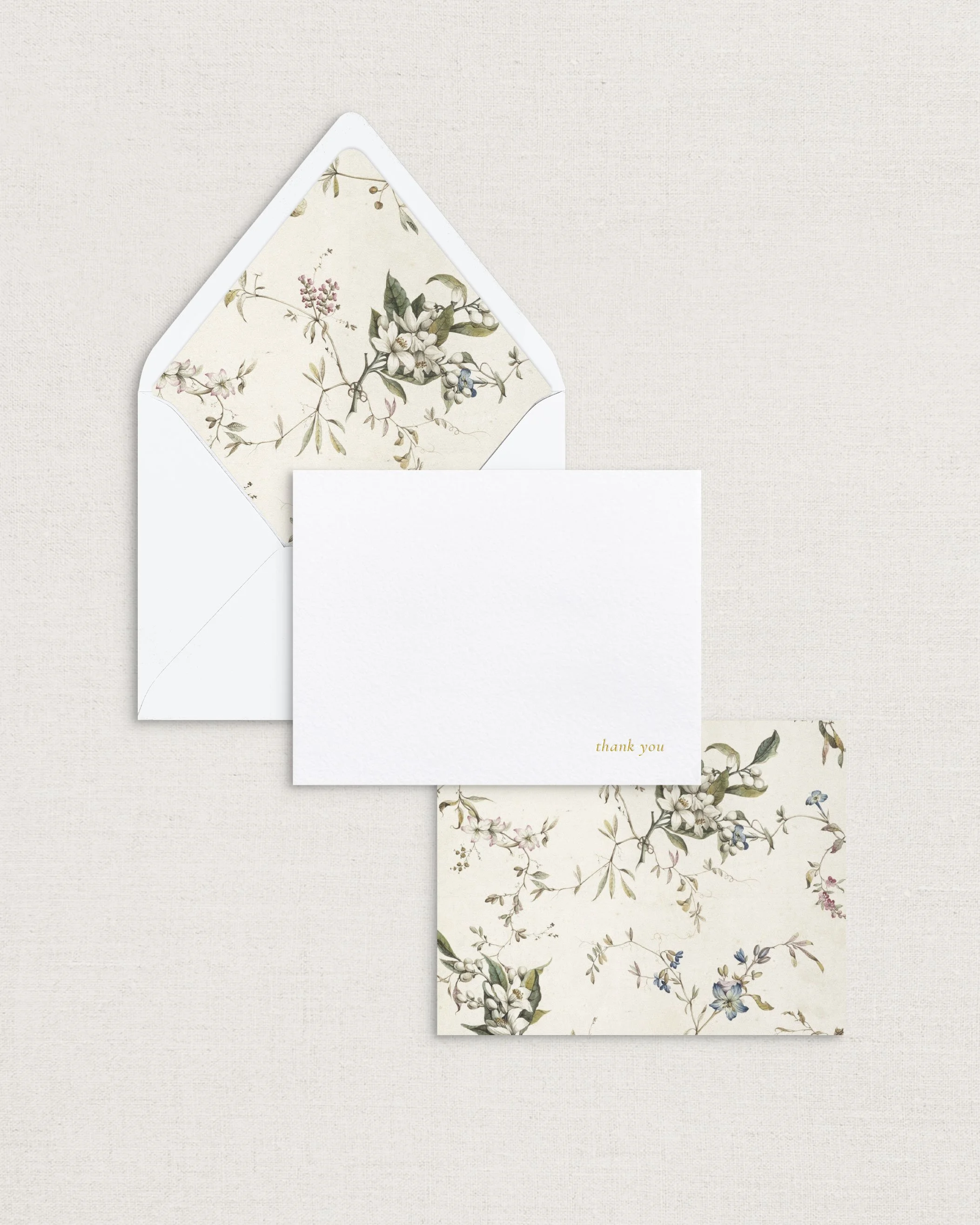Vintage Floral Thank You Cards - Le Floraison