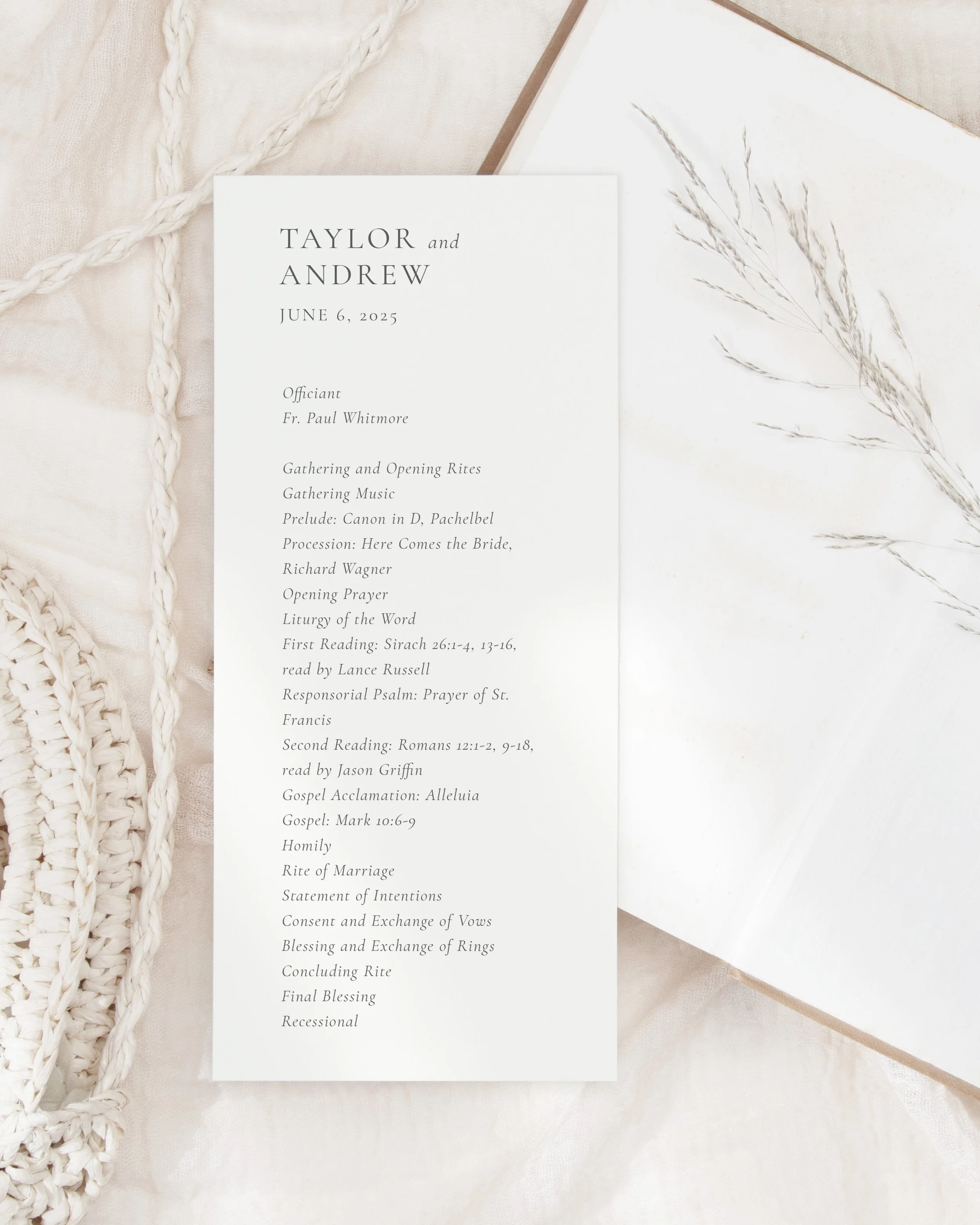 Taylor Ceremony Programs