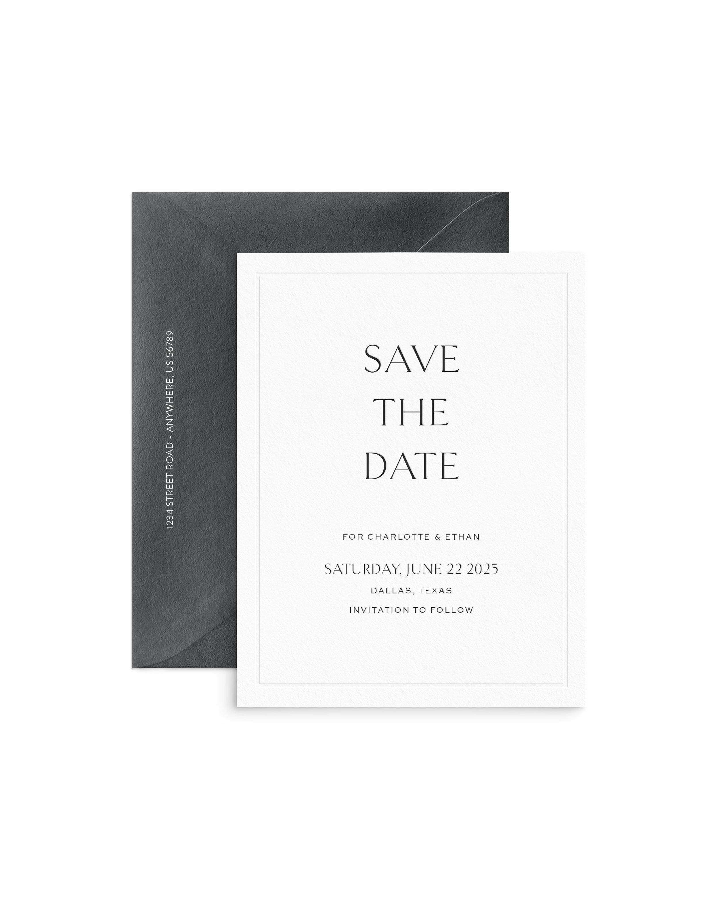 Charlotte Letterpress Save the Dates