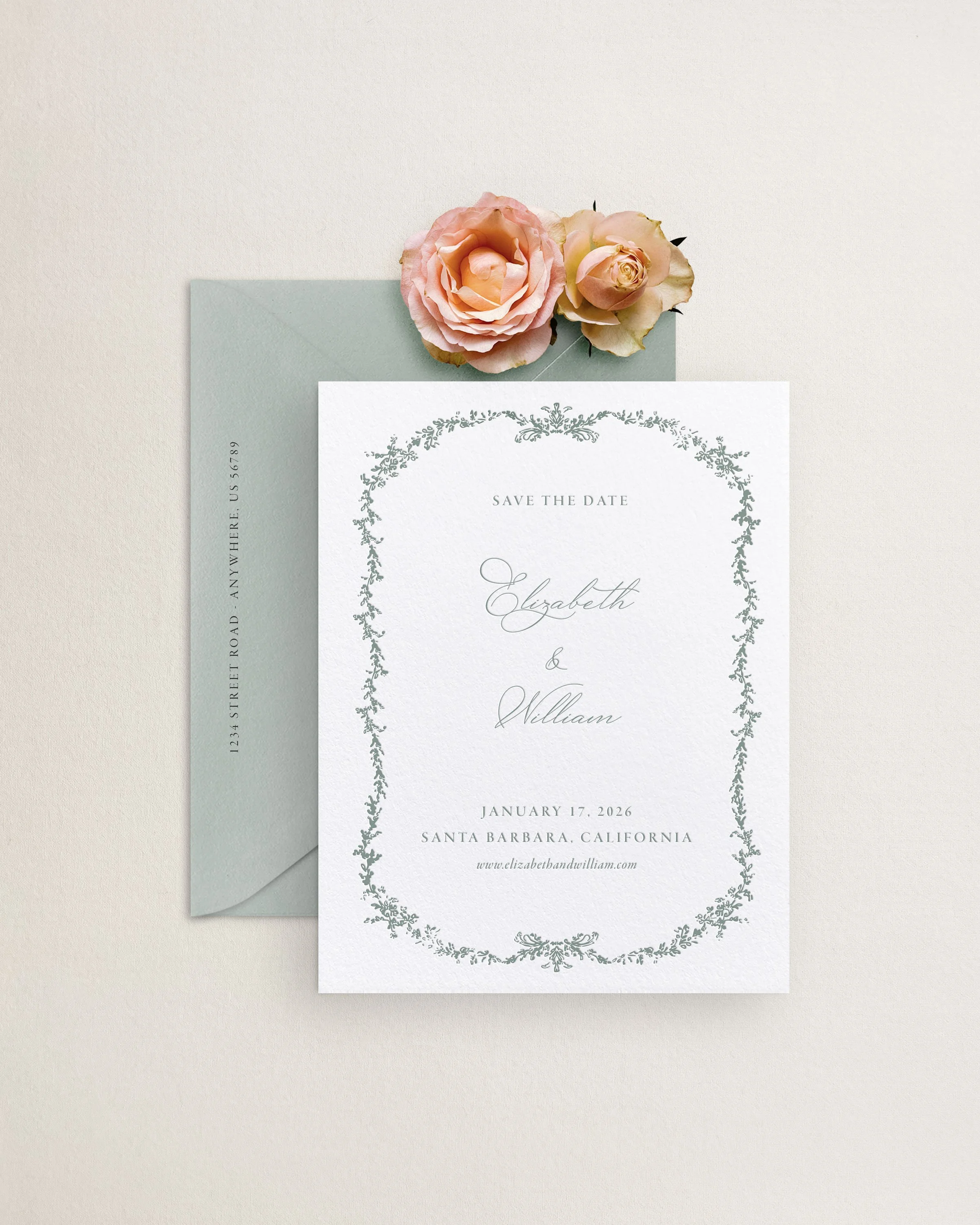 Elizabeth Calligraphy Save the Dates