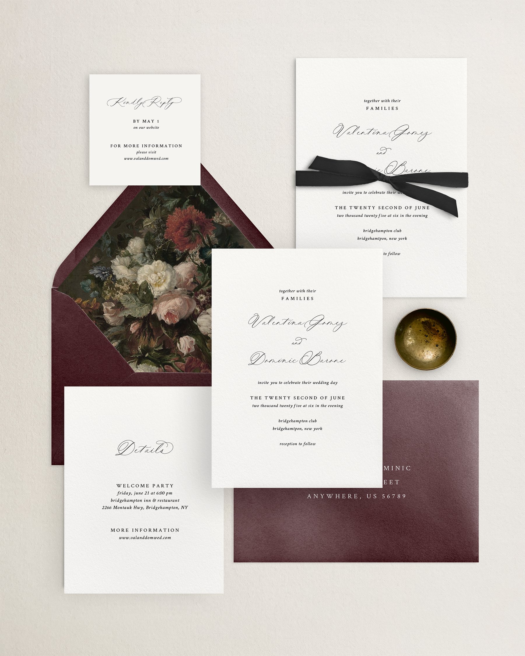 Valentina Calligraphy Wedding Invitations