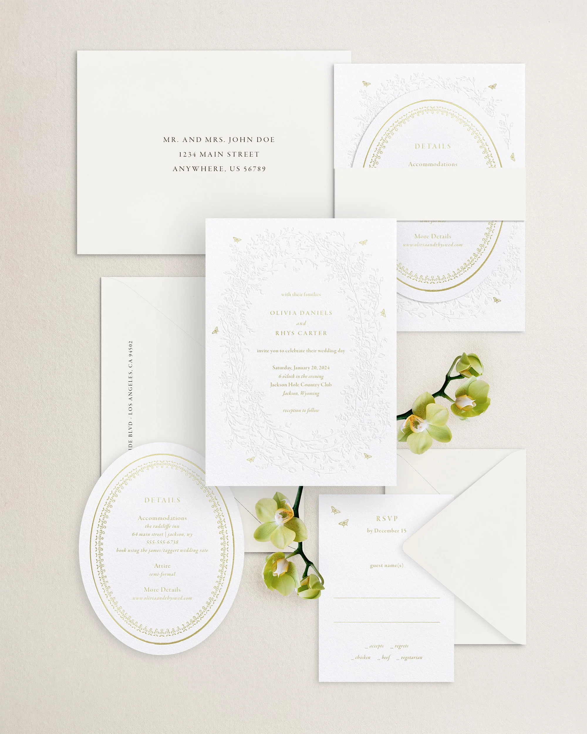 Olivia Letterpress Wedding Invitations