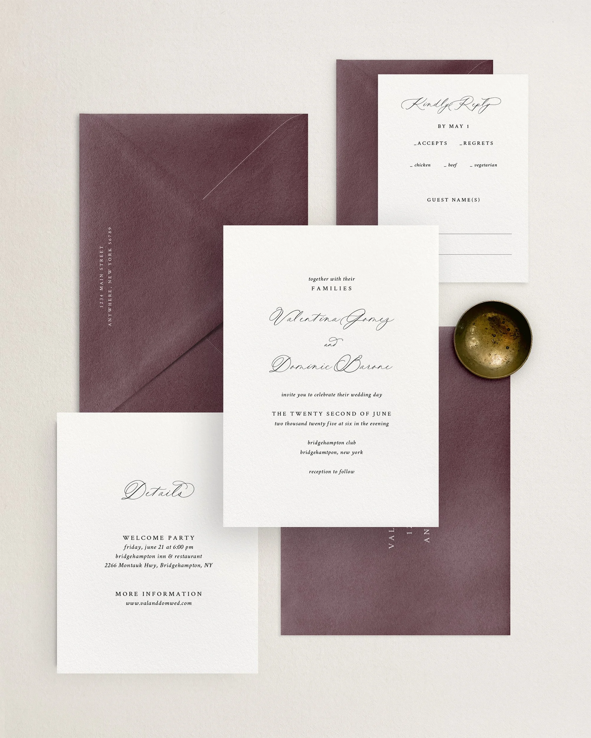 Valentina Calligraphy Wedding Invitations