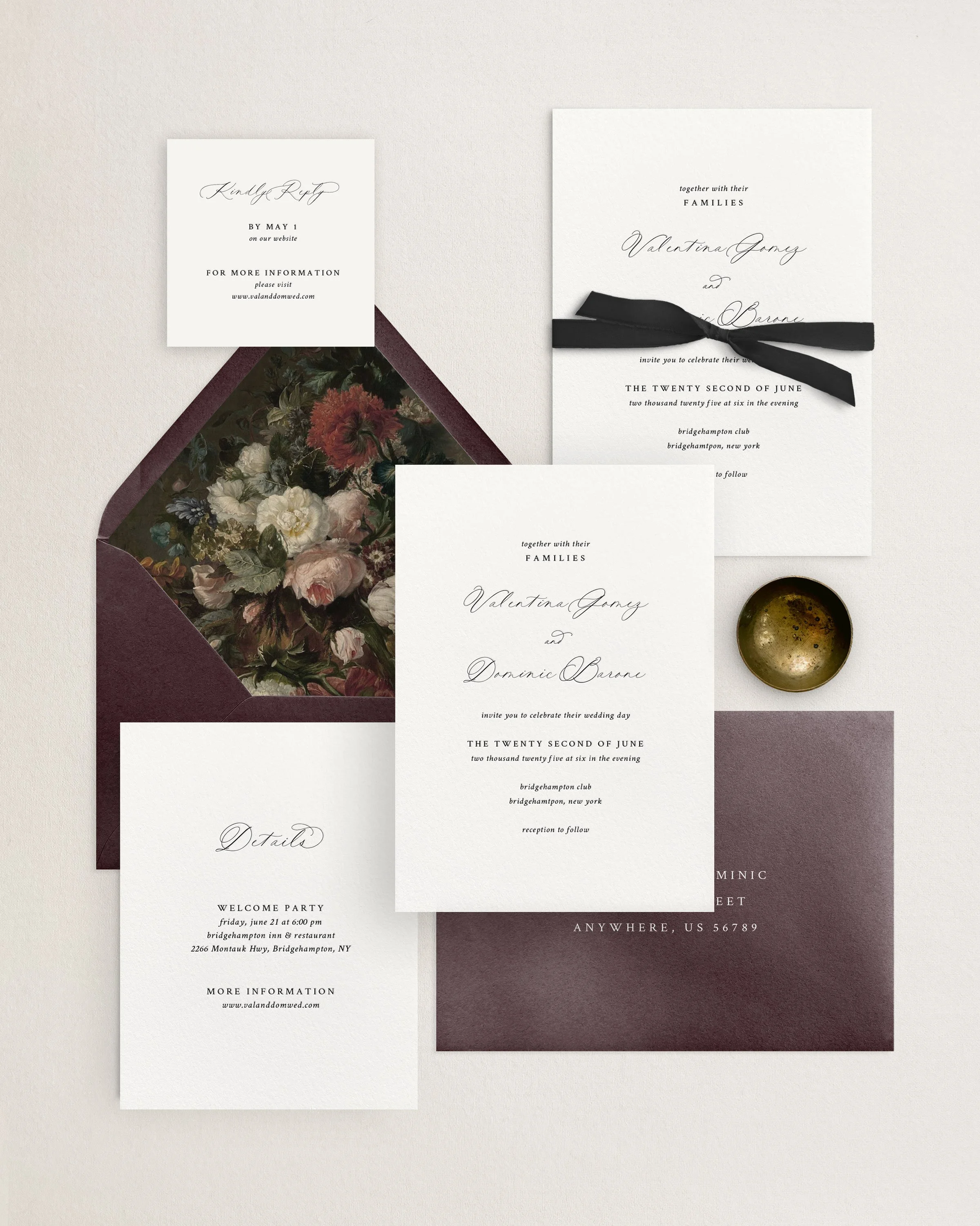Valentina Calligraphy Wedding Invitations