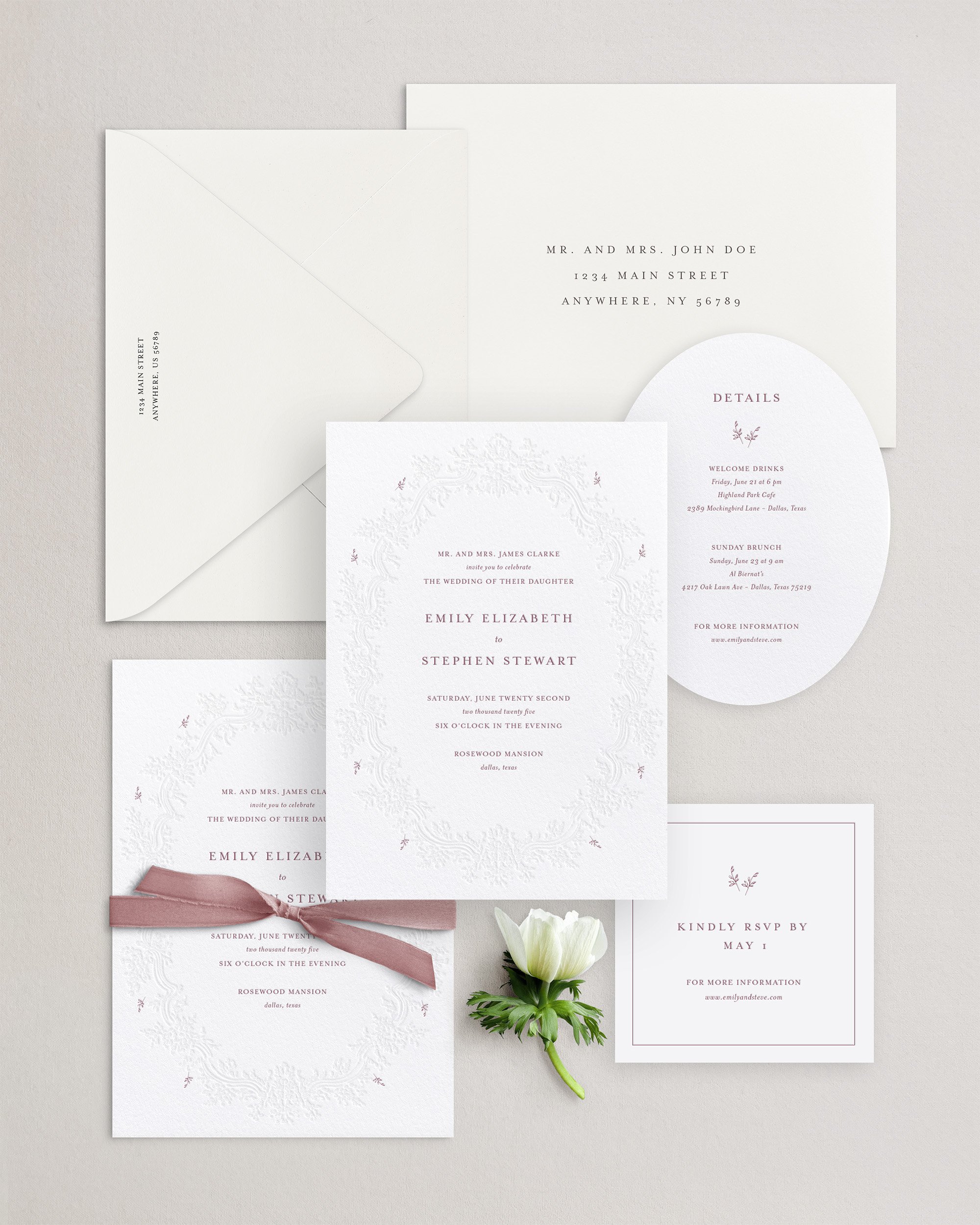 Emily Letterpress Wedding Invitations