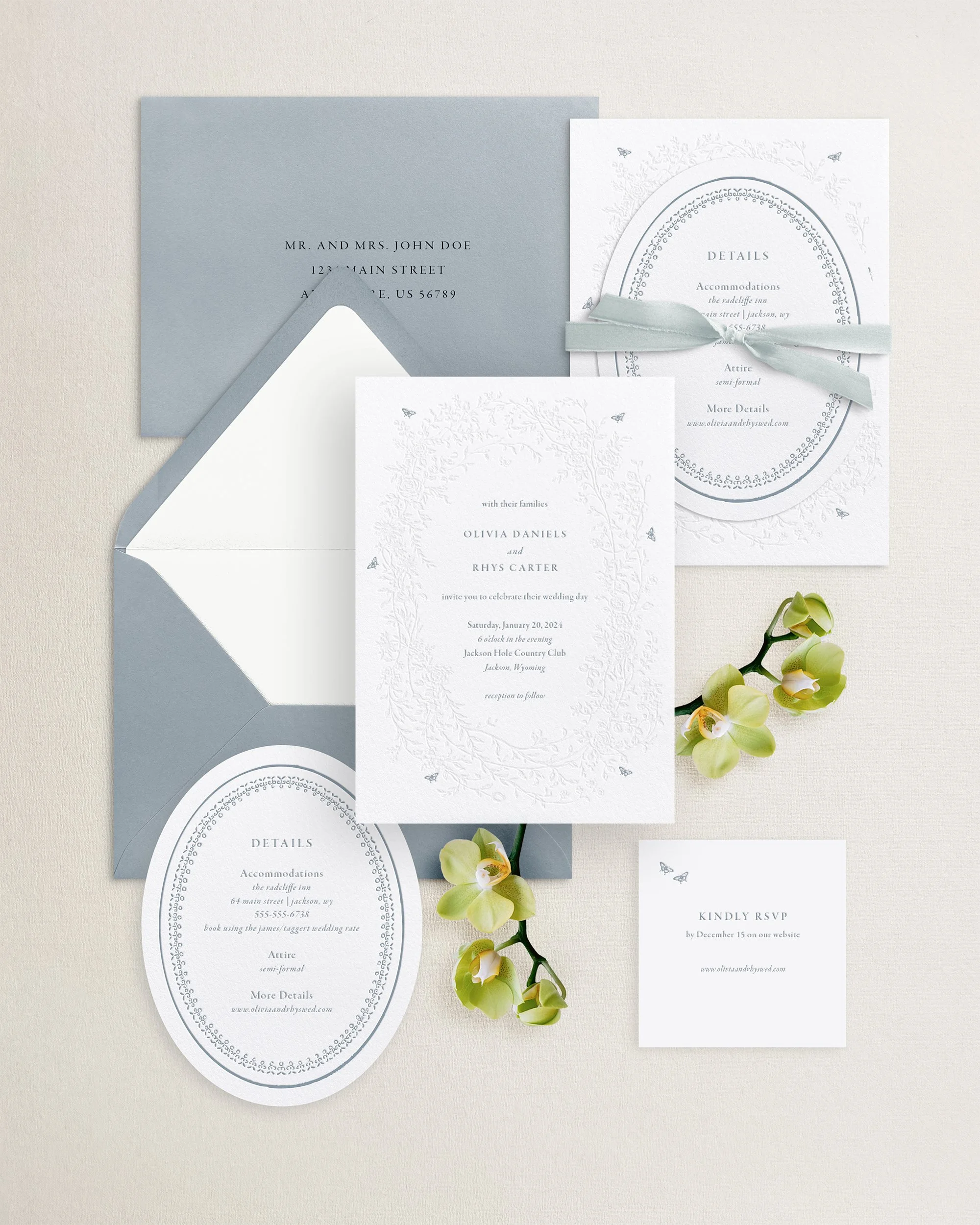 Olivia Letterpress Wedding Invitations