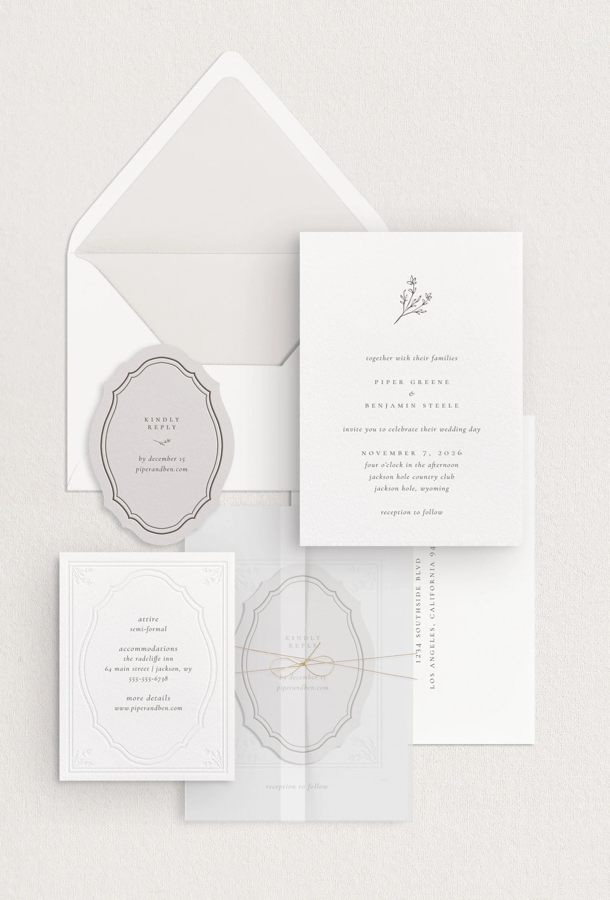 Piper Wedding Invitations - Couture Collection