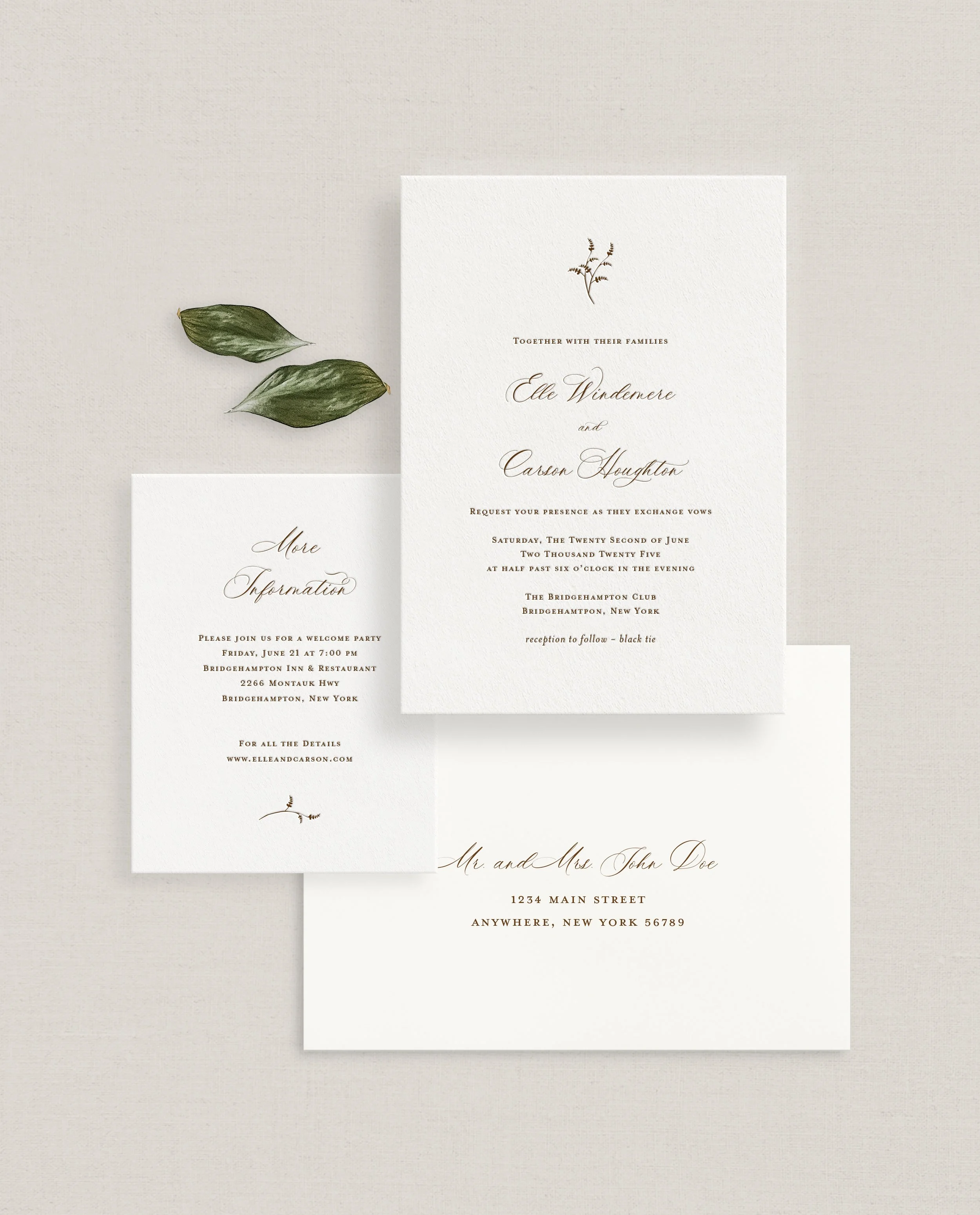 Fiore Letterpress Wedding Invitations
