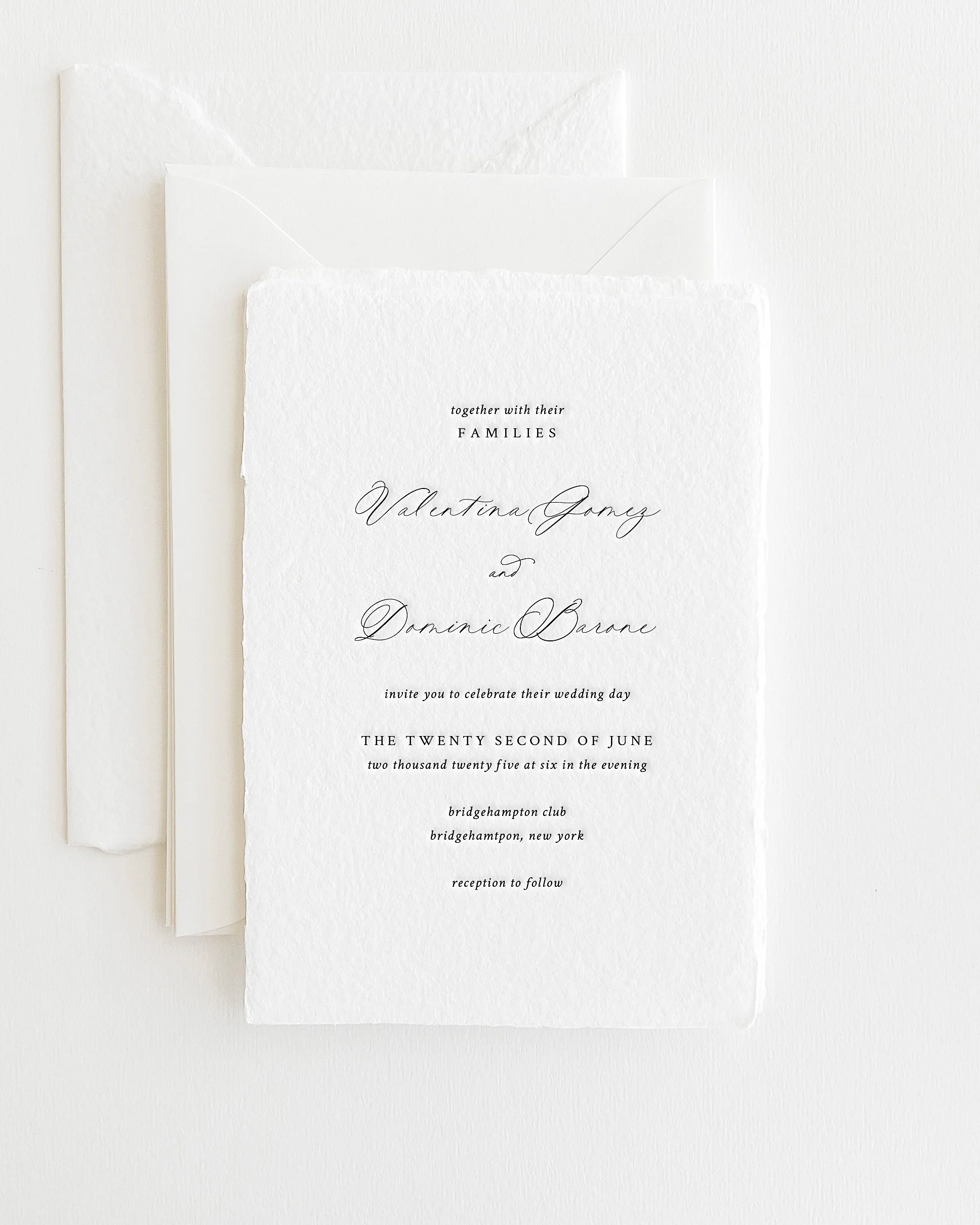 Valentina Calligraphy Letterpress Wedding Invitations