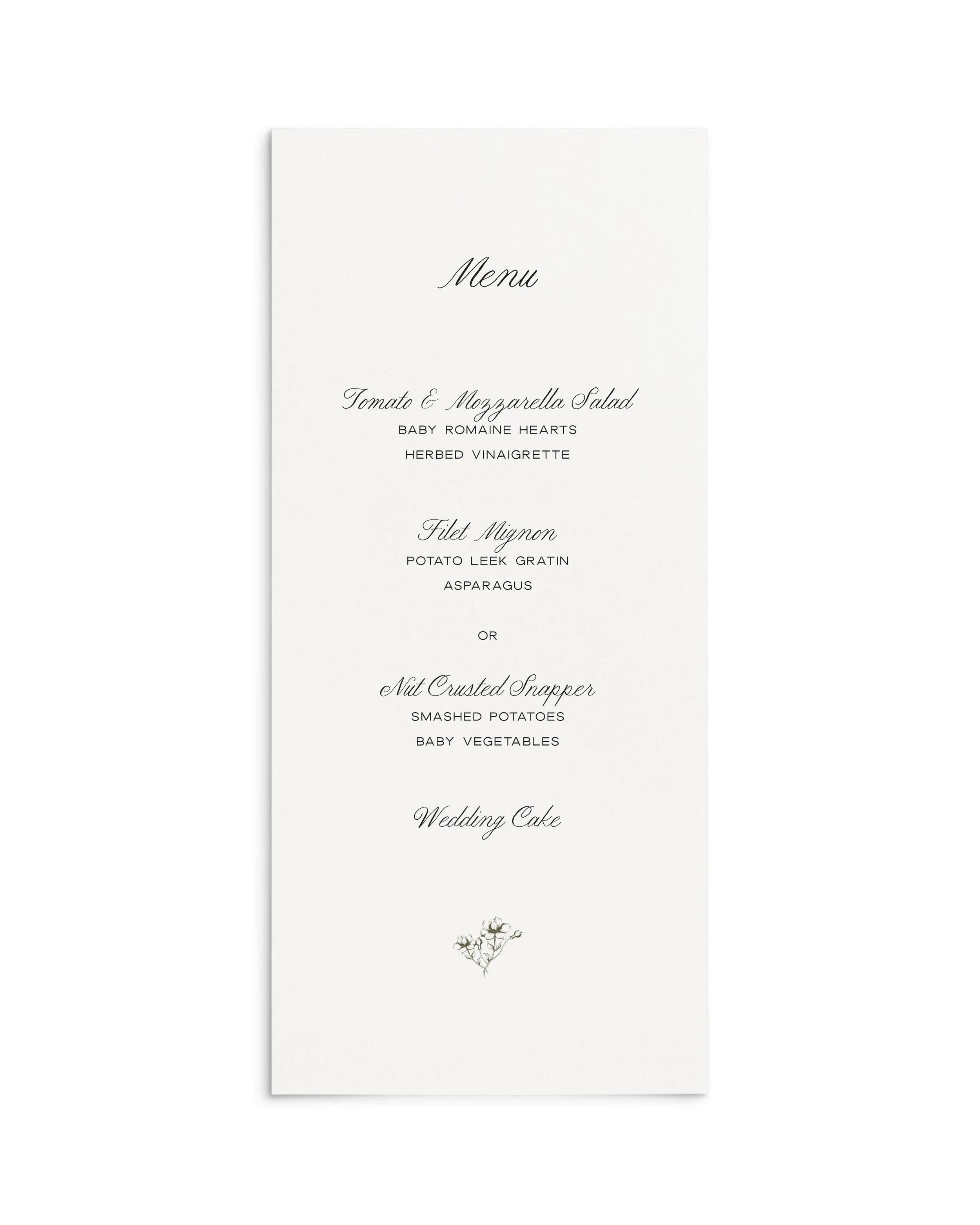Grace Wedding Menus
