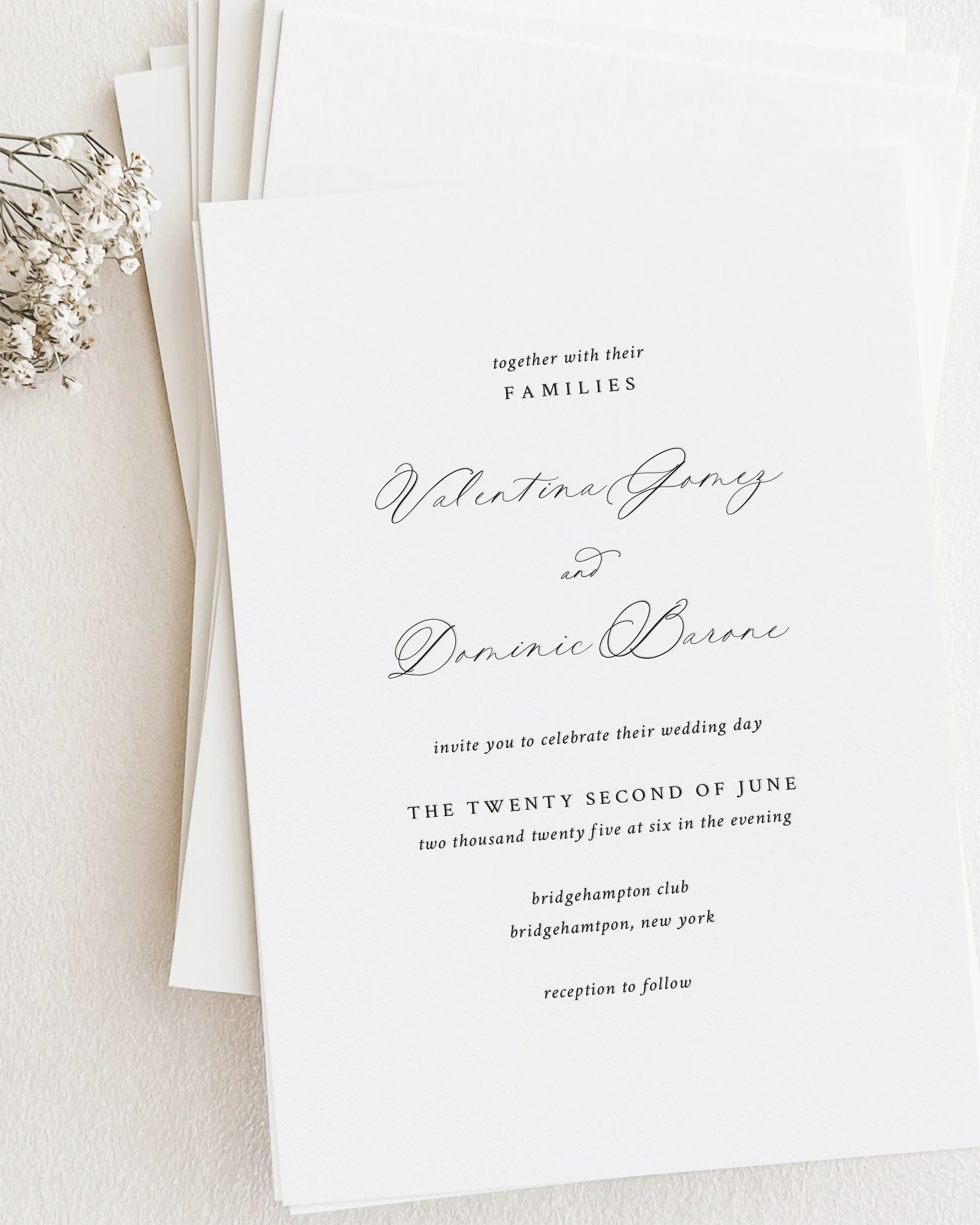 Valentina Calligraphy Wedding Invitations