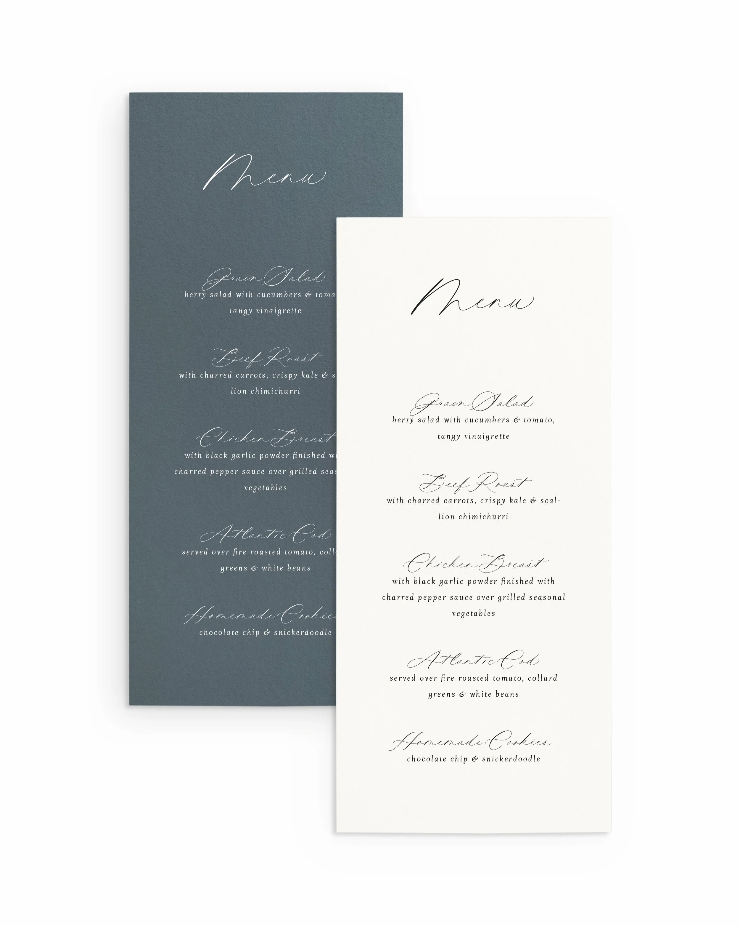 Valentina Calligraphy Wedding Menus
