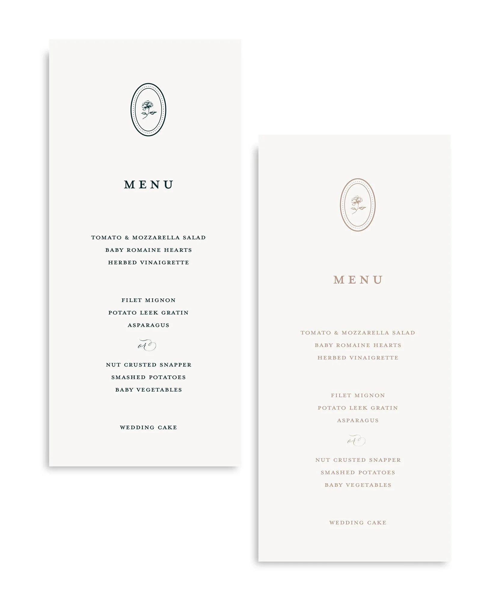 Emma Wedding Menus