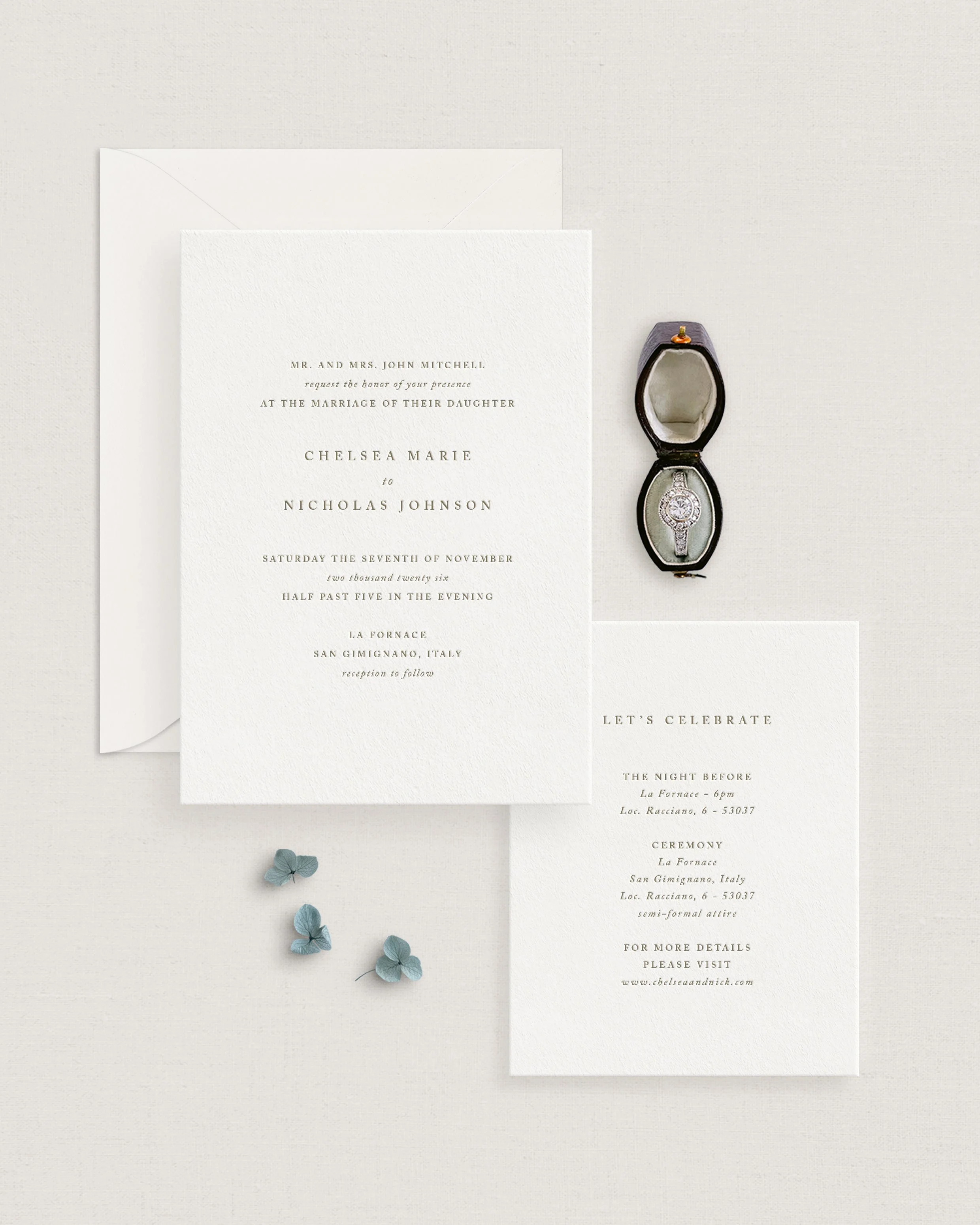 Elysian Letterpress Wedding Invitations
