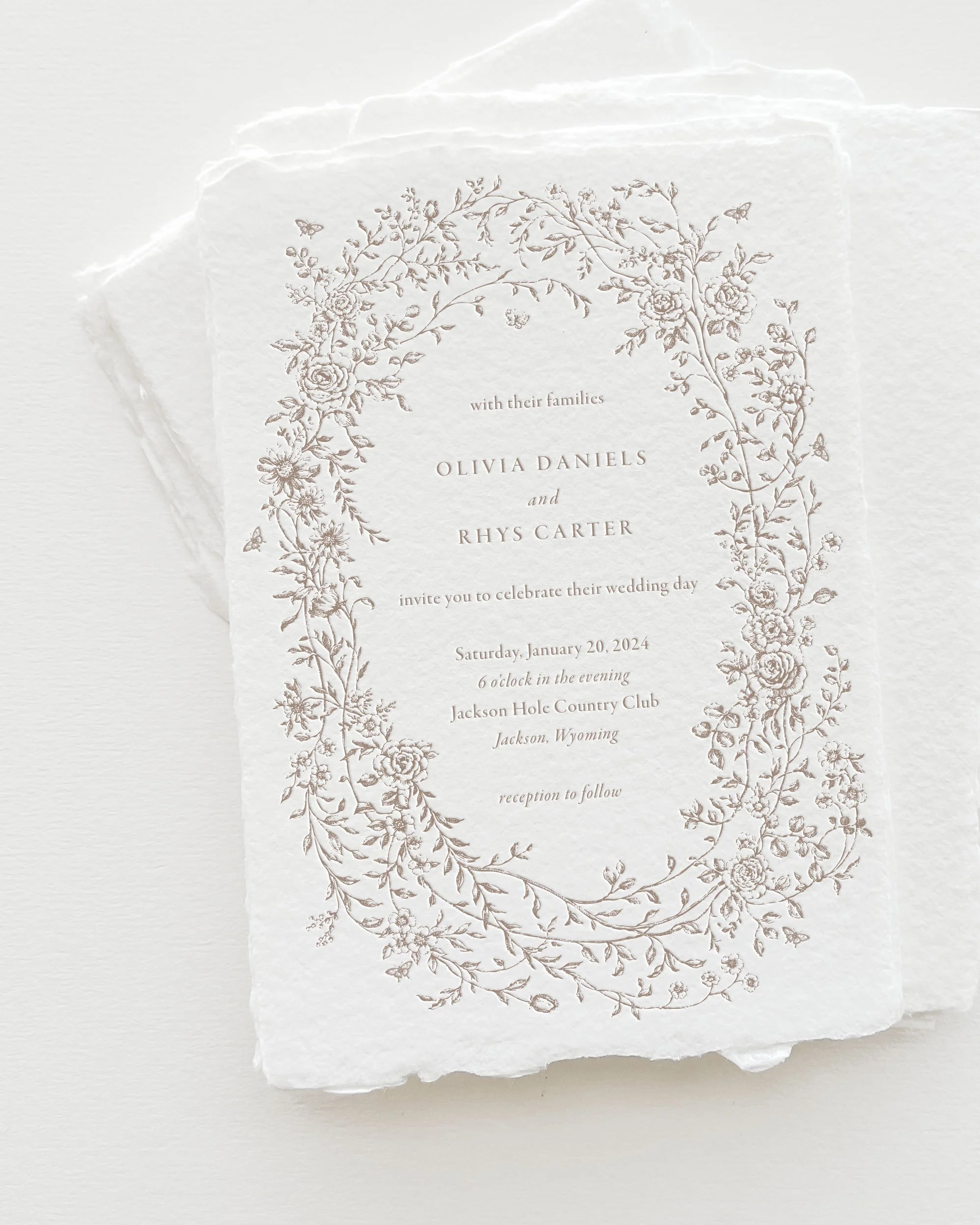 Olivia Letterpress Wedding Invitations