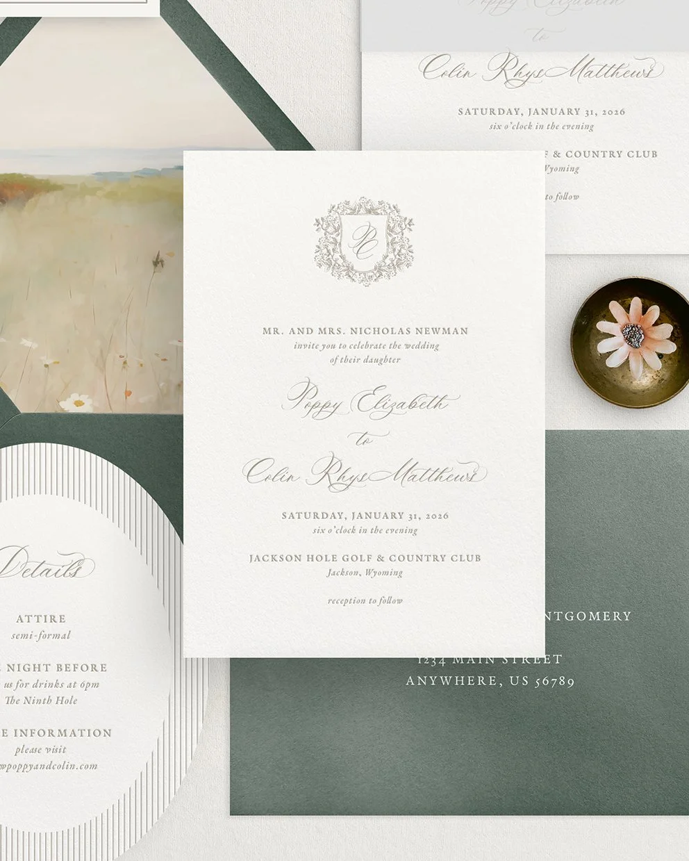 Poppy Letterpress Monogram Wedding Invitations 2.jpg