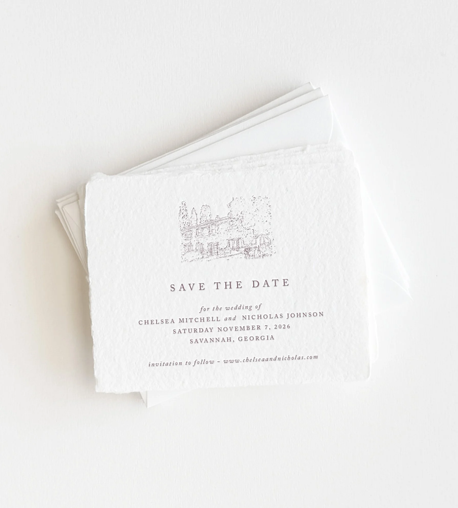 Chelsea Custom Venue Illustration Save the Dates