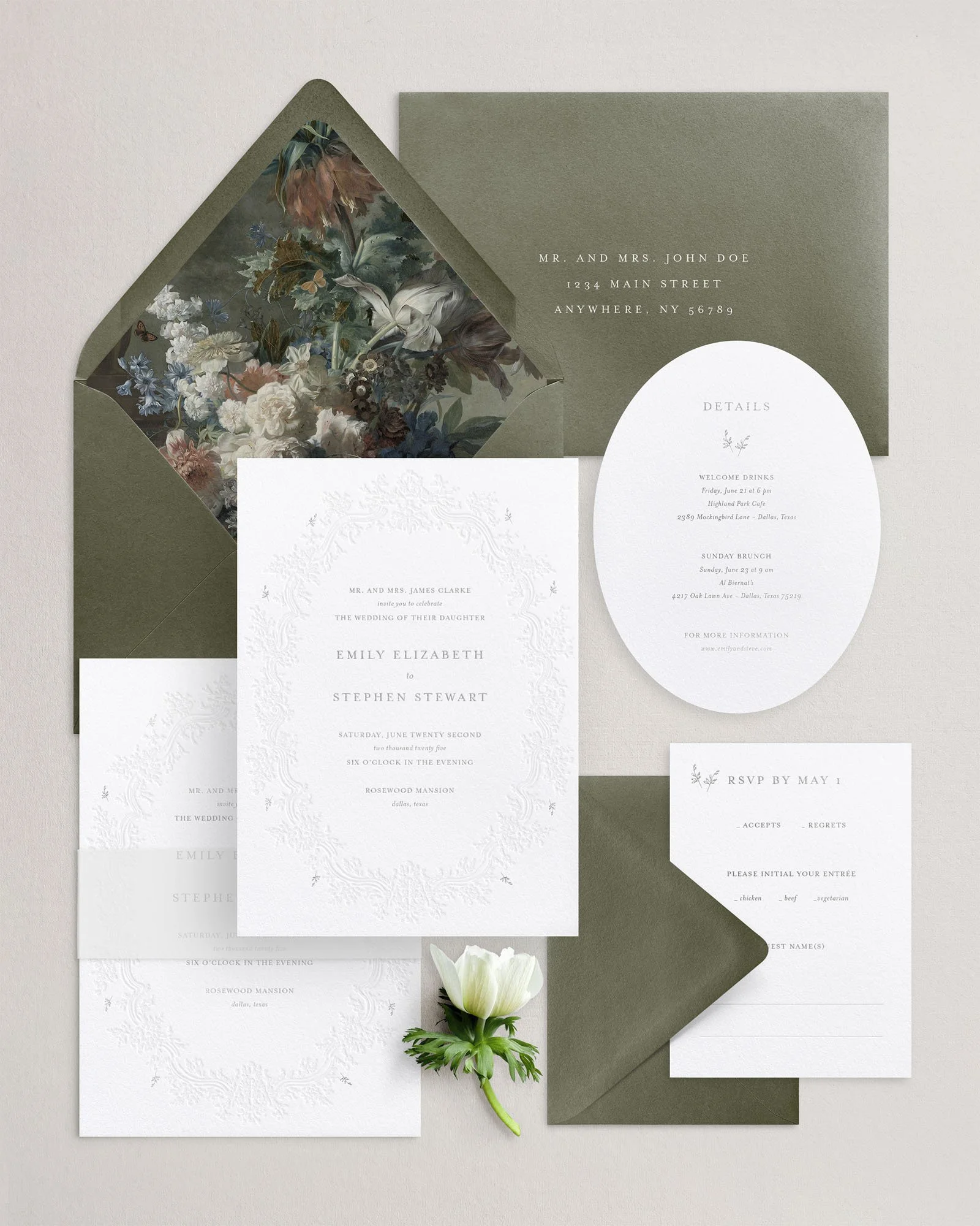 Emily Letterpress Wedding Invitations