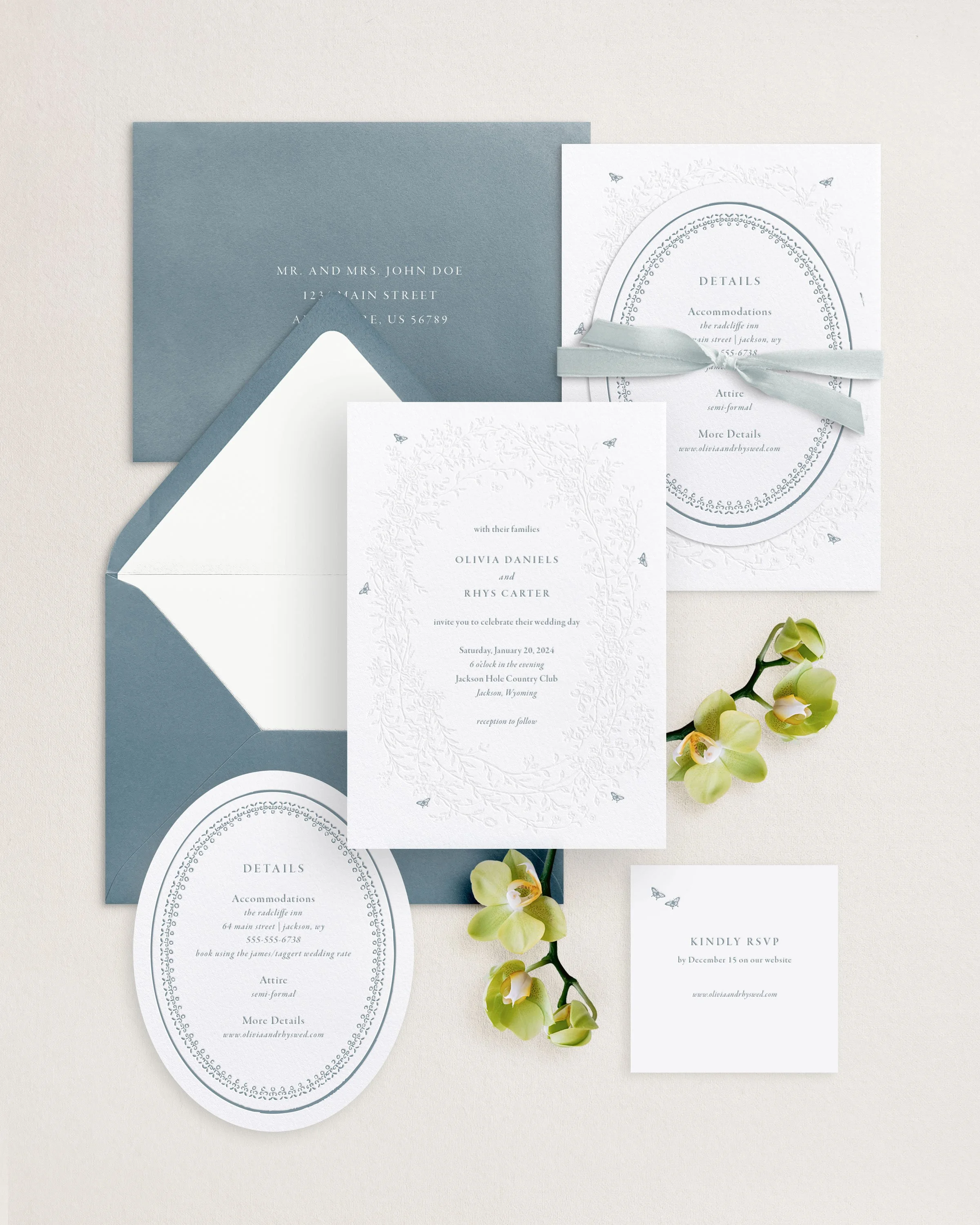 Olivia Letterpress Wedding Invitations