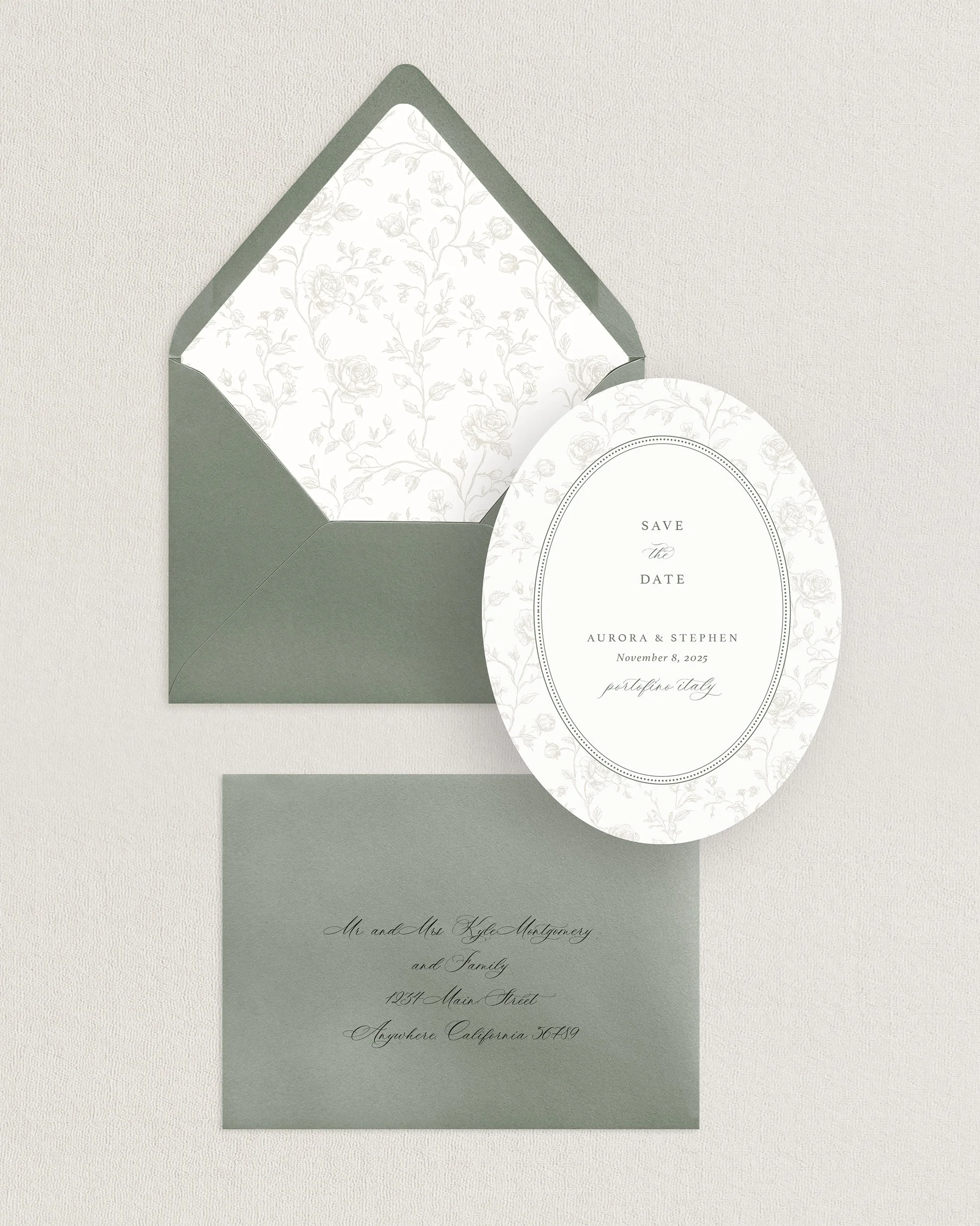 Aurura Couture Wedding save the dates green.jpg