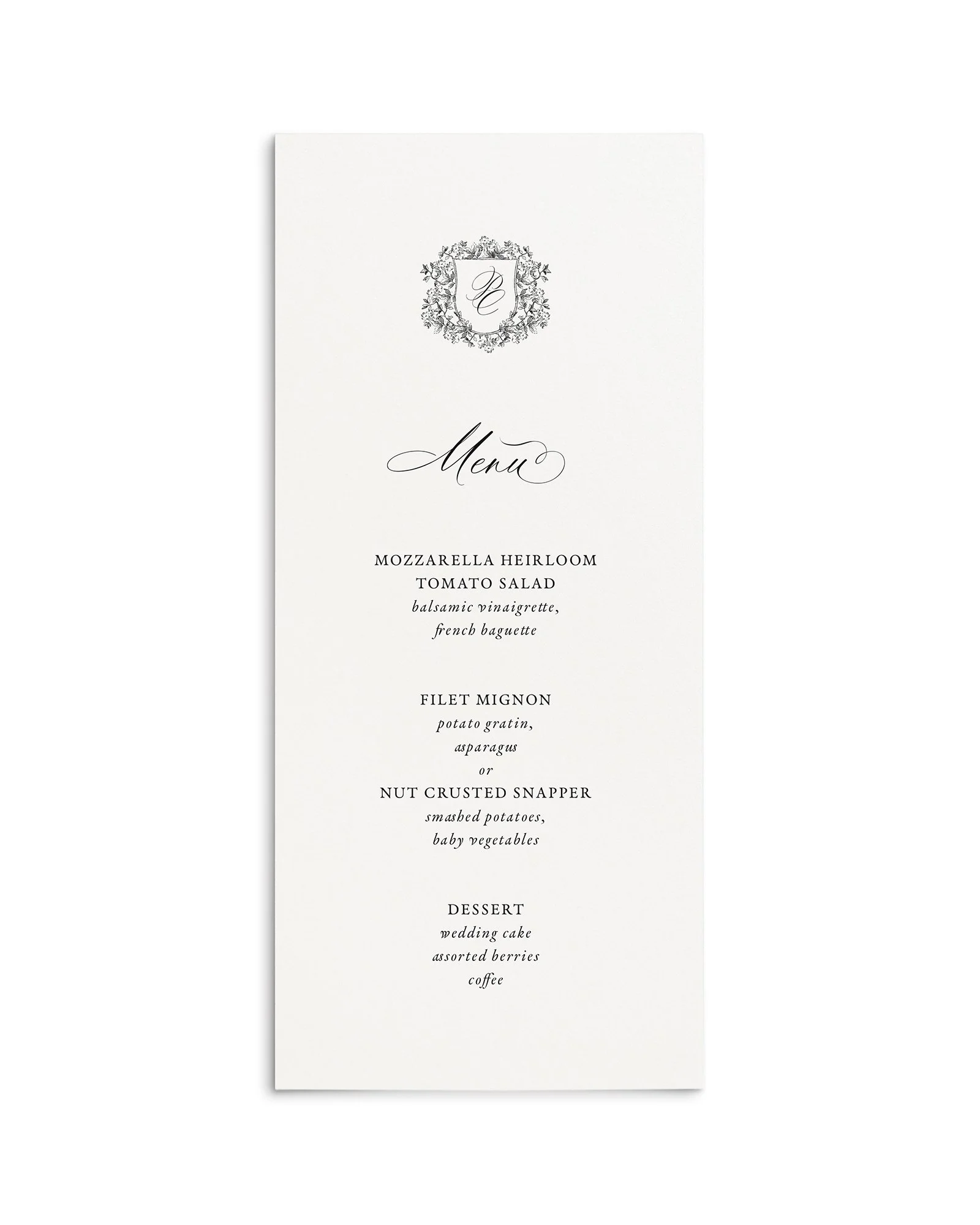 Poppy Wedding Menus