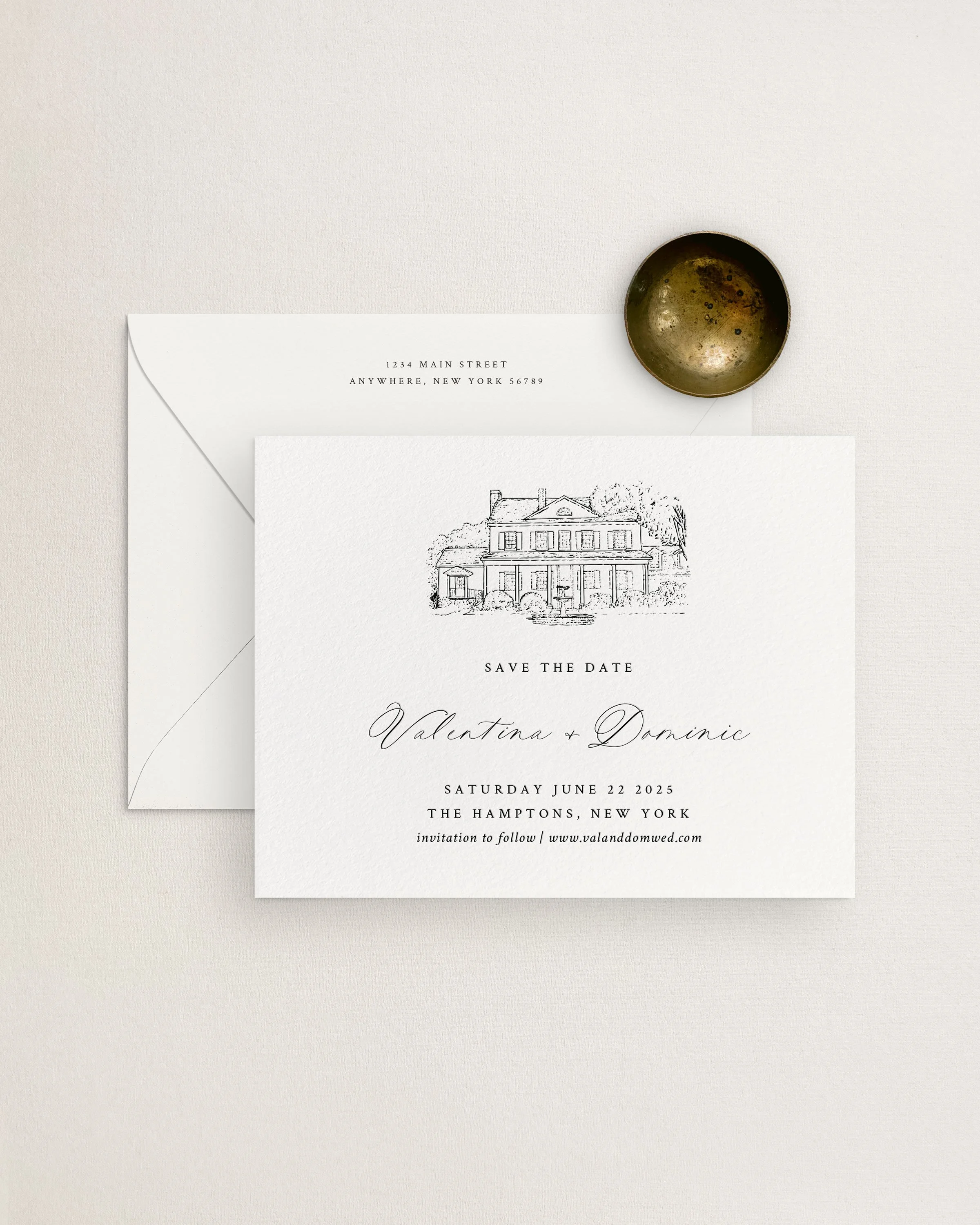 Valentina Custom Venue Illustration Save the Dates